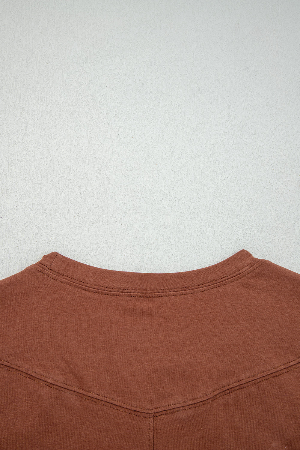 Chestnut Raw Seam Detail Solid Color Long Sleeve Top-Tops/Long Sleeve Tops-[Adult]-[Female]-2022 Online Blue Zone Planet
