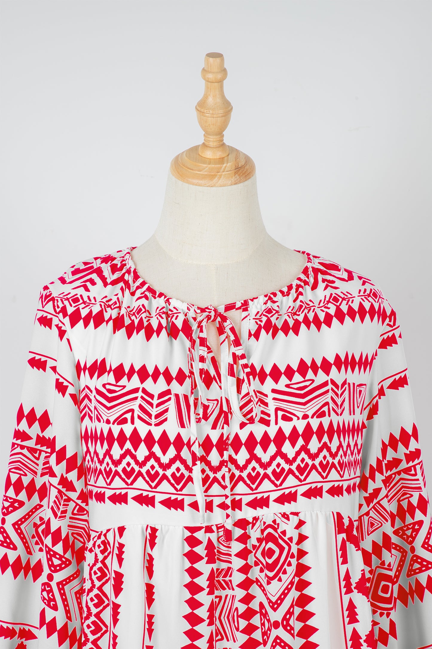 Red Boho Printed Half Sleeve Maxi Dress-TOPS / DRESSES-[Adult]-[Female]-2022 Online Blue Zone Planet