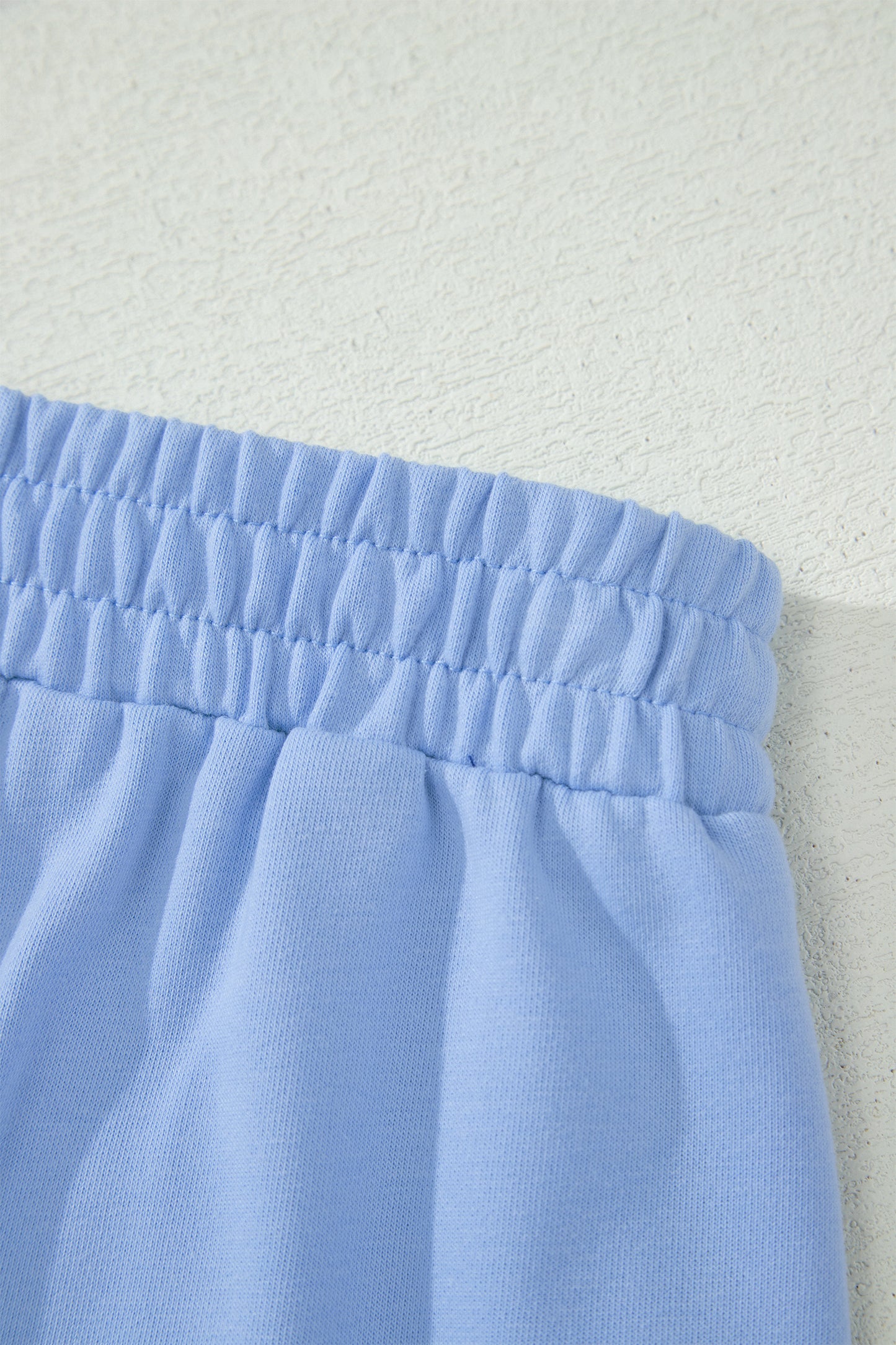 Sky Blue Half Zipped Ruffled Short Set-Two Piece Sets/Short Sets-[Adult]-[Female]-2022 Online Blue Zone Planet
