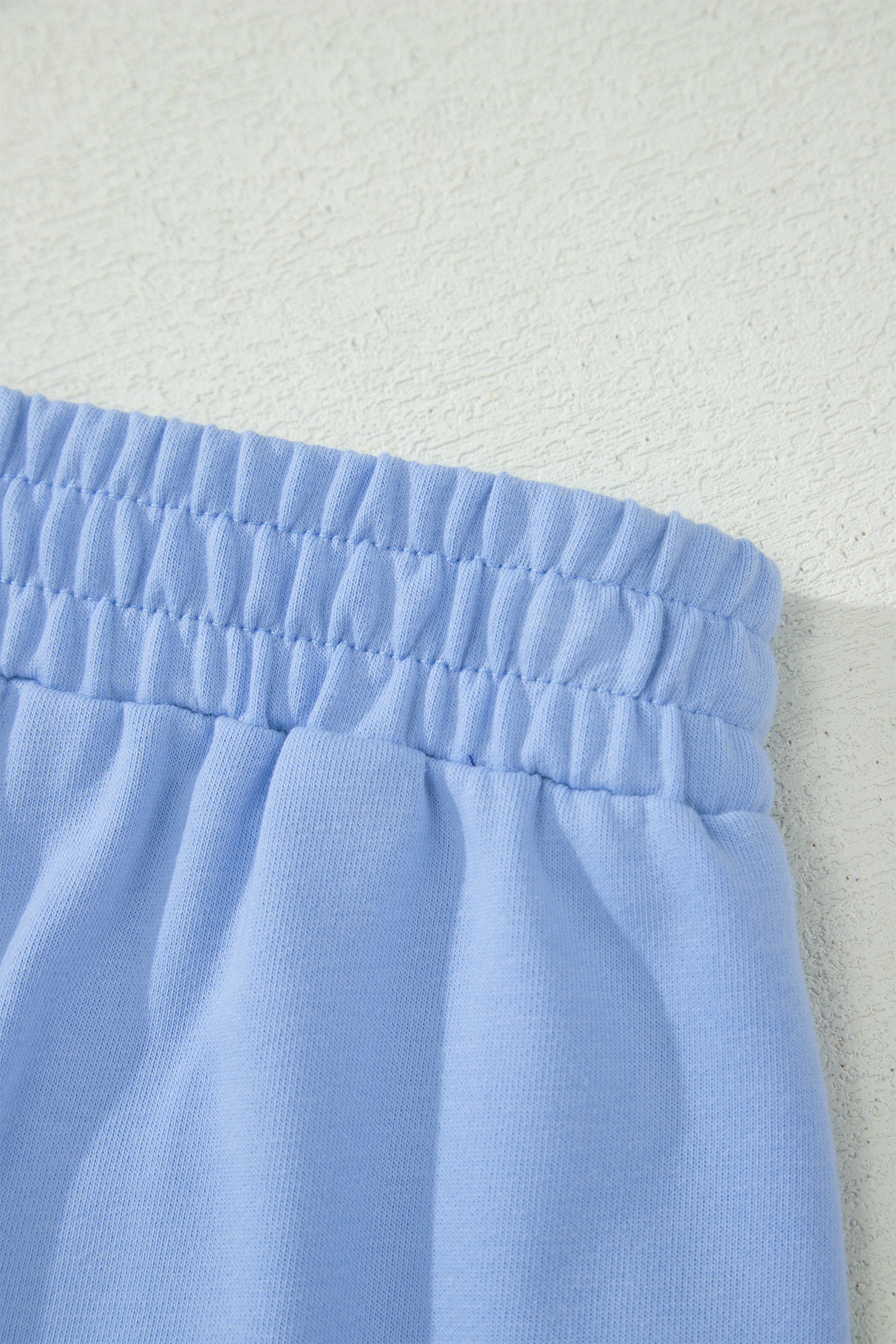 Sky Blue Half Zipped Ruffled Short Set-Two Piece Sets/Short Sets-[Adult]-[Female]-2022 Online Blue Zone Planet