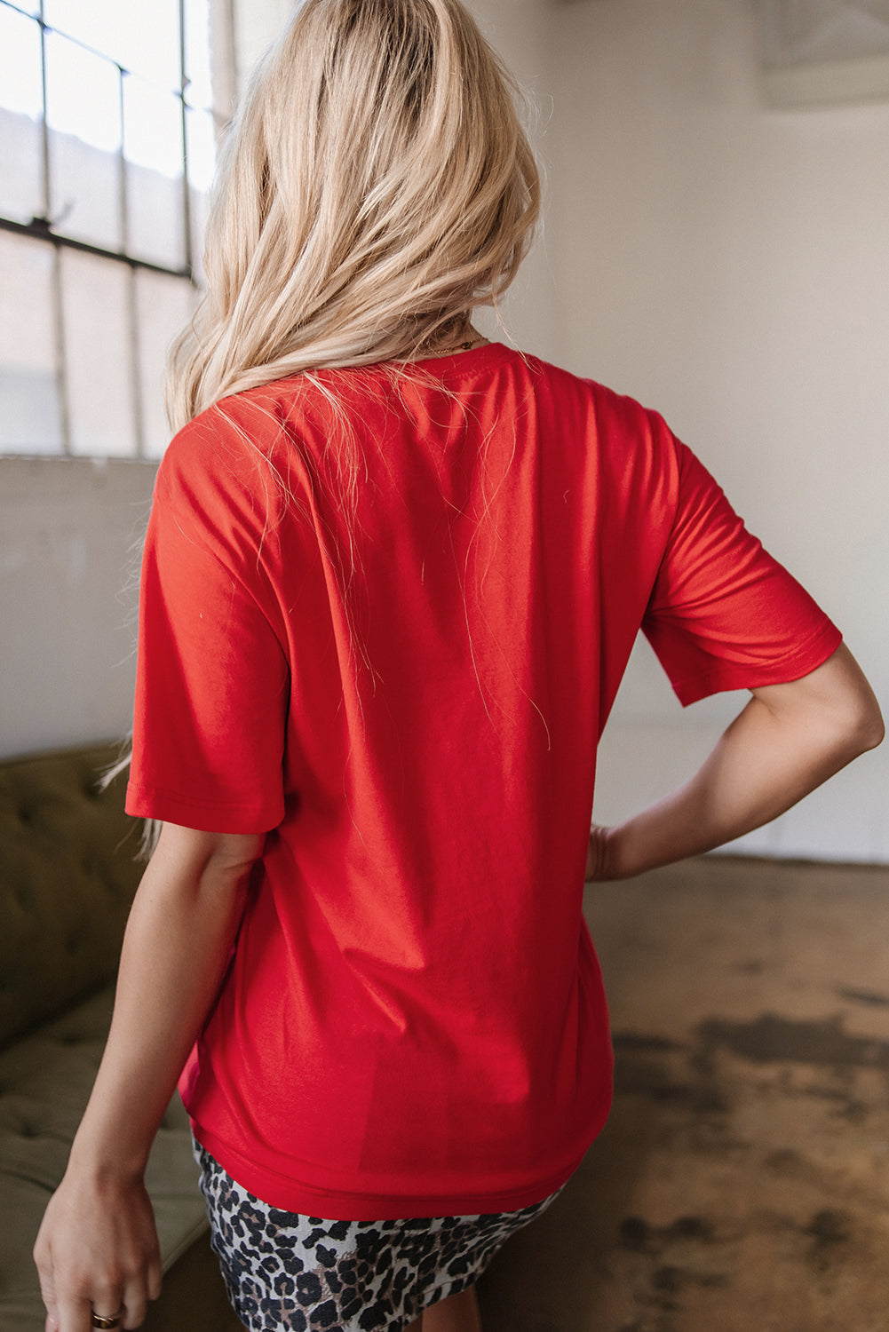 Tomato Red COWBOY Take Me Away Graphic Western Loose Tee-Graphic/Graphic Tees-[Adult]-[Female]-2022 Online Blue Zone Planet