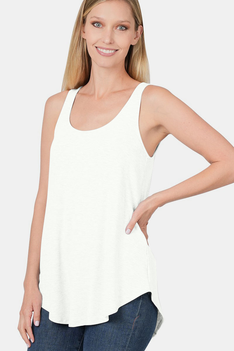 Zenana Round Neck Curved Hem Tank-TOPS / DRESSES-[Adult]-[Female]-2022 Online Blue Zone Planet