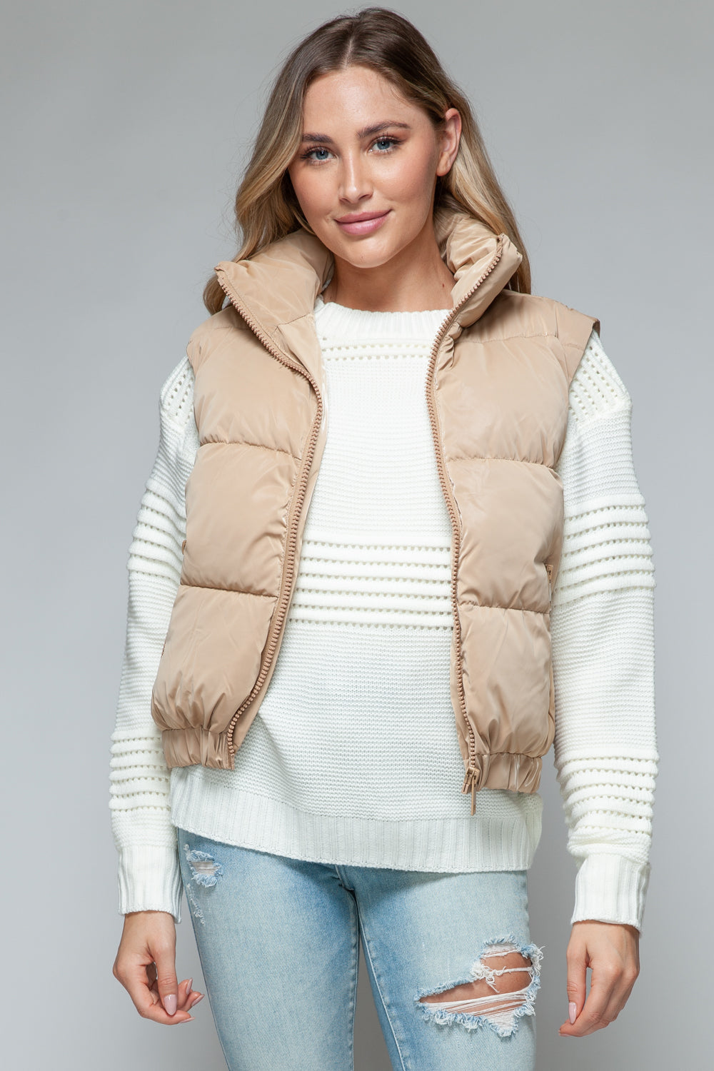 Snobbish Fine Fur Lining Quilted Vest-TOPS / DRESSES-[Adult]-[Female]-2022 Online Blue Zone Planet