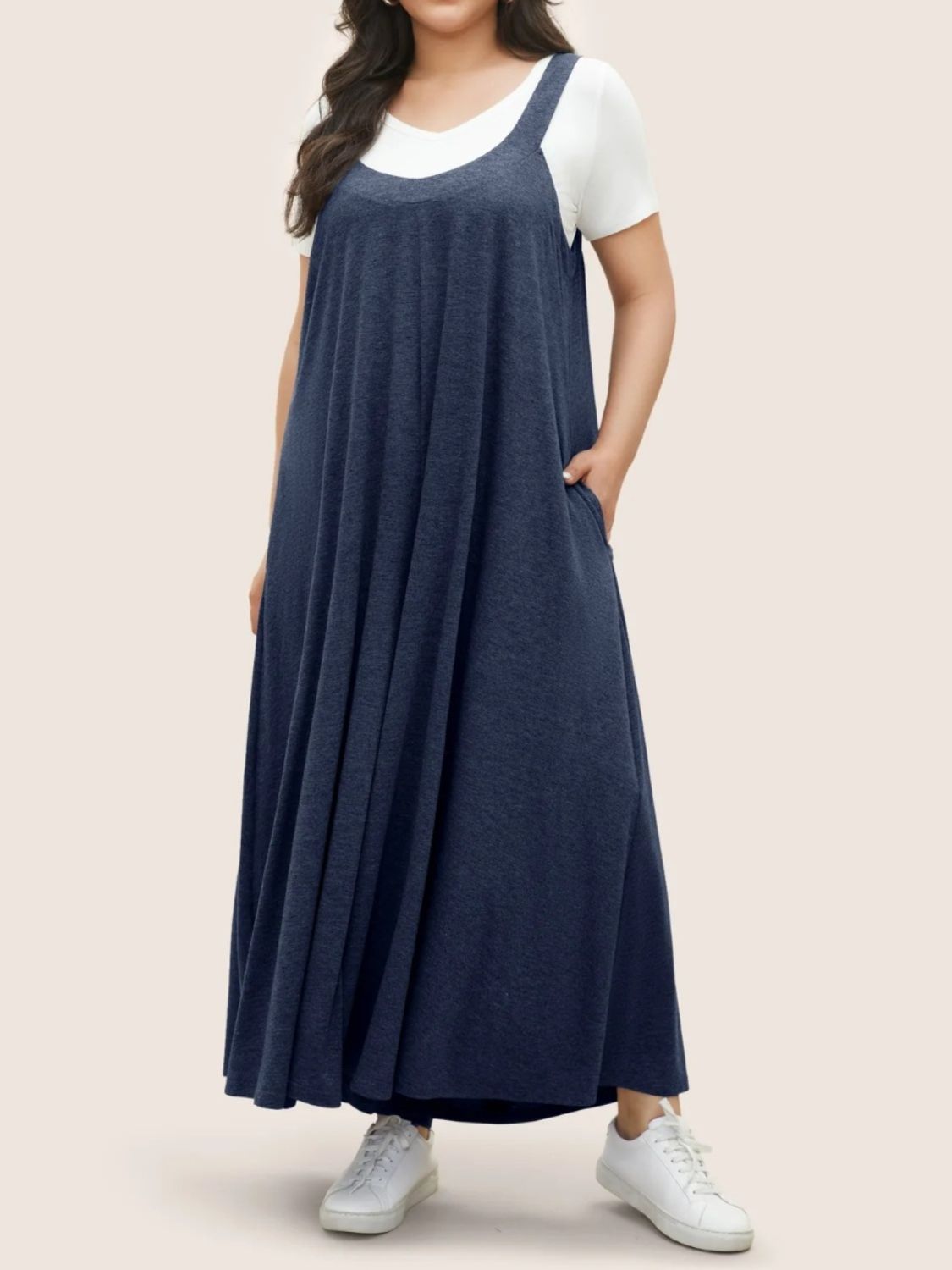 Blue Zone Planet | Full Size Pocketed Wide Leg Overalls-TOPS / DRESSES-[Adult]-[Female]-Navy-S-2022 Online Blue Zone Planet