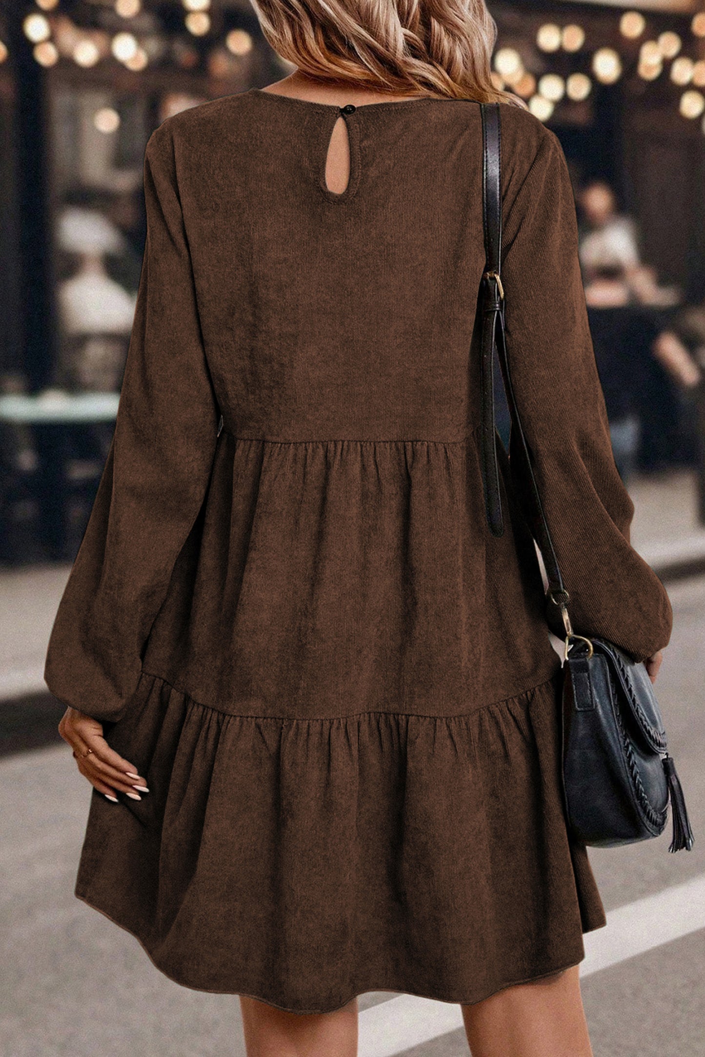 Mist Green Lantern Sleeve Tiered Mini Dress-TOPS / DRESSES-[Adult]-[Female]-2022 Online Blue Zone Planet