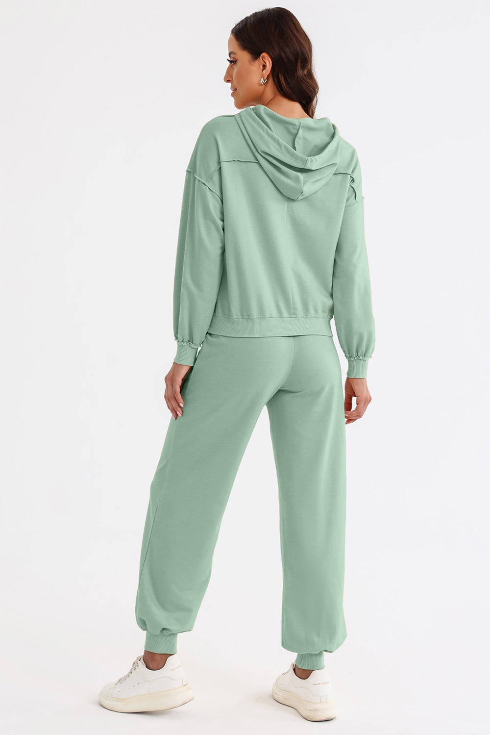 Blue Zone Planet | Cutout Drawstring Hoodie and Joggers Active Set-TOPS / DRESSES-[Adult]-[Female]-2022 Online Blue Zone Planet