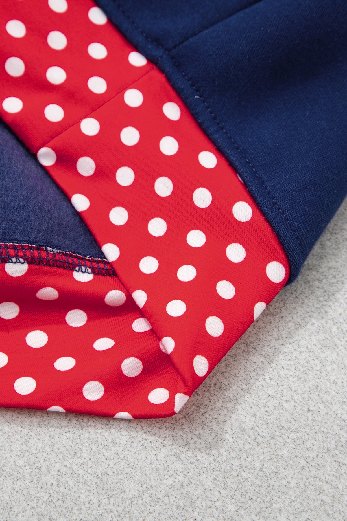 Orange Polka Dot Patchwork Round Neck Plus Size Sweatshirt-Plus Size/Plus Size Sweatshirts & Hoodies-[Adult]-[Female]-2022 Online Blue Zone Planet