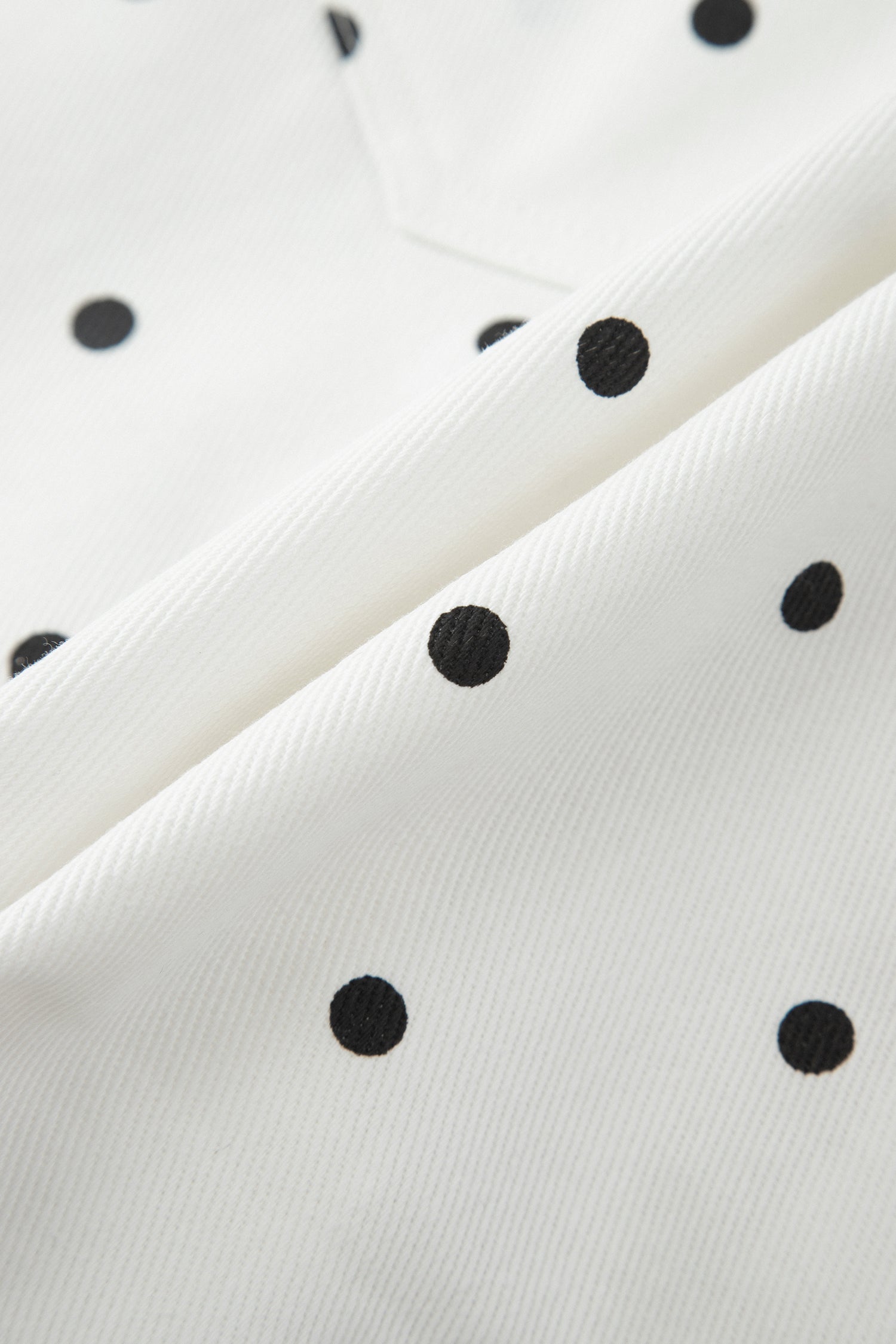 White Polka Dot Print Embroidered Scallop Hem Shorts-Bottoms/Casual Shorts-[Adult]-[Female]-2022 Online Blue Zone Planet
