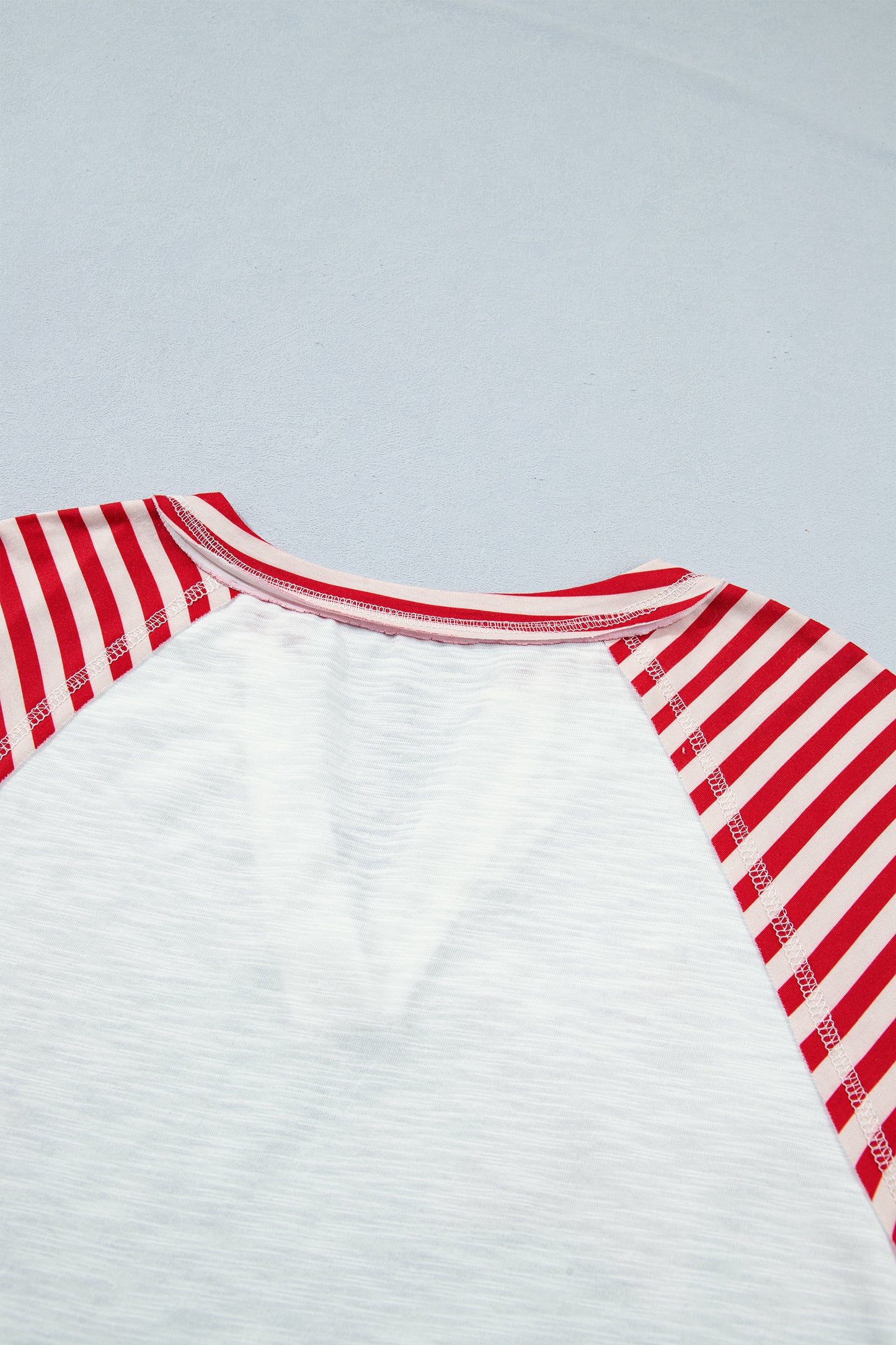 Fiery Red Star Detail Flag Inspired Short Sleeve Top-Tops/Tops & Tees-[Adult]-[Female]-2022 Online Blue Zone Planet