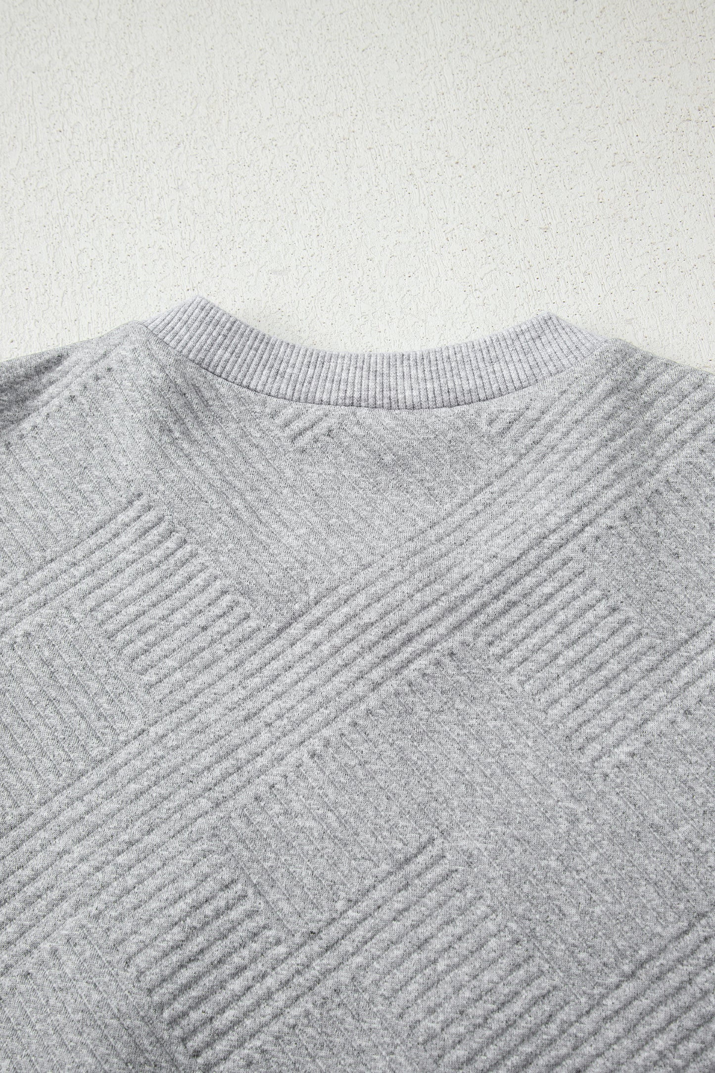 Medium Grey Trendy Textured Half Zip Loose Sweatshirt-Tops/Sweatshirts & Hoodies-[Adult]-[Female]-2022 Online Blue Zone Planet