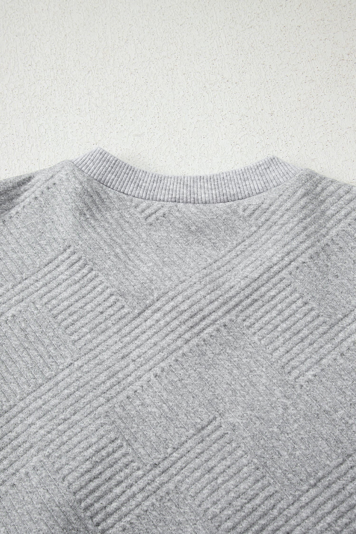 Medium Grey Trendy Textured Half Zip Loose Sweatshirt-Tops/Sweatshirts & Hoodies-[Adult]-[Female]-2022 Online Blue Zone Planet