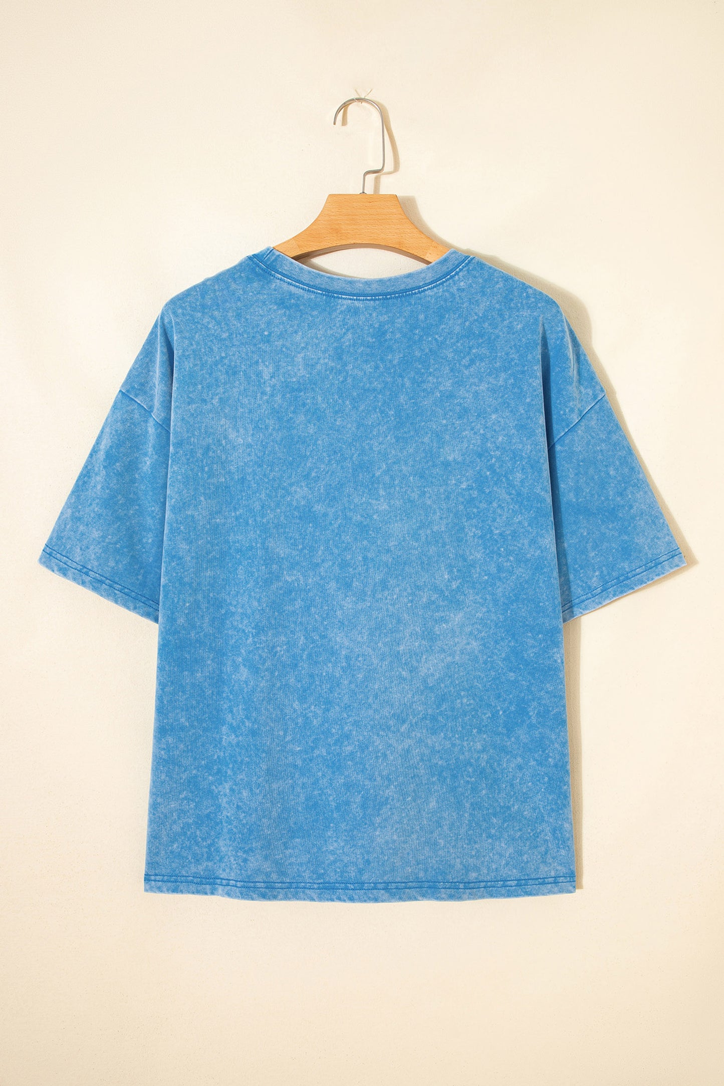 Blue USA Star Print Mineral Washed Cotton Tee-Graphic/Graphic Tees-[Adult]-[Female]-2022 Online Blue Zone Planet