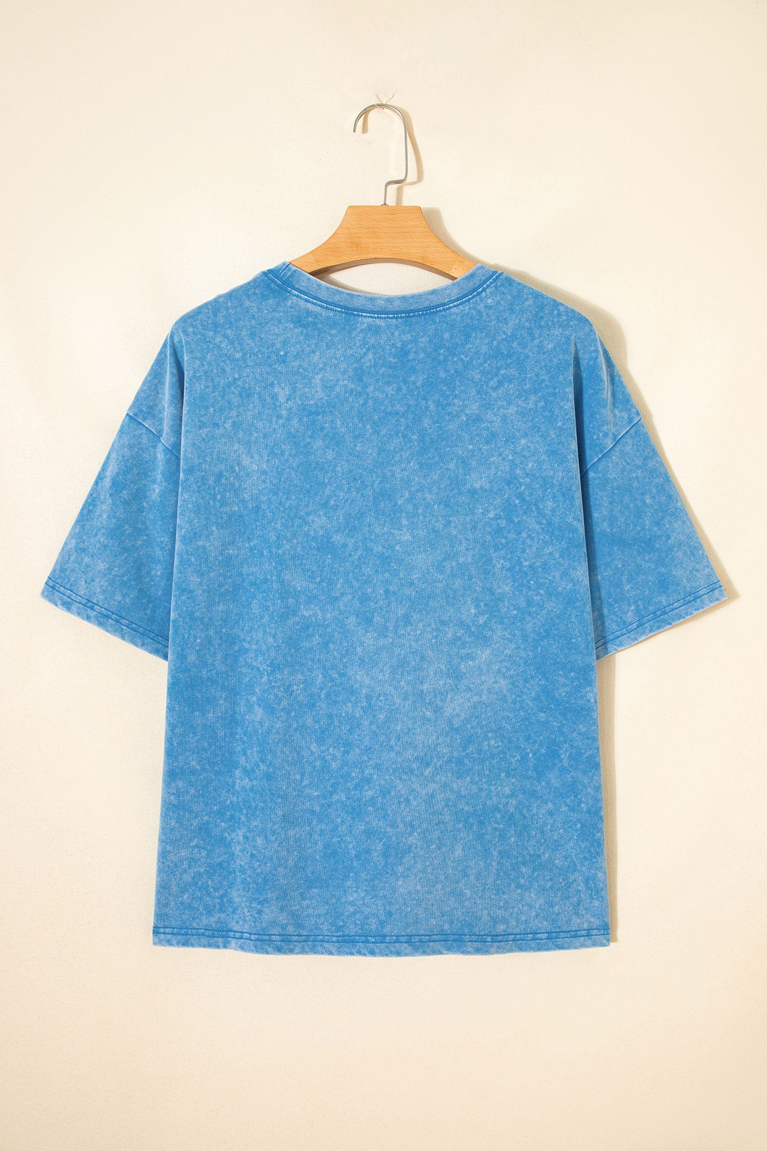 Blue USA Star Print Mineral Washed Cotton Tee-Graphic/Graphic Tees-[Adult]-[Female]-2022 Online Blue Zone Planet