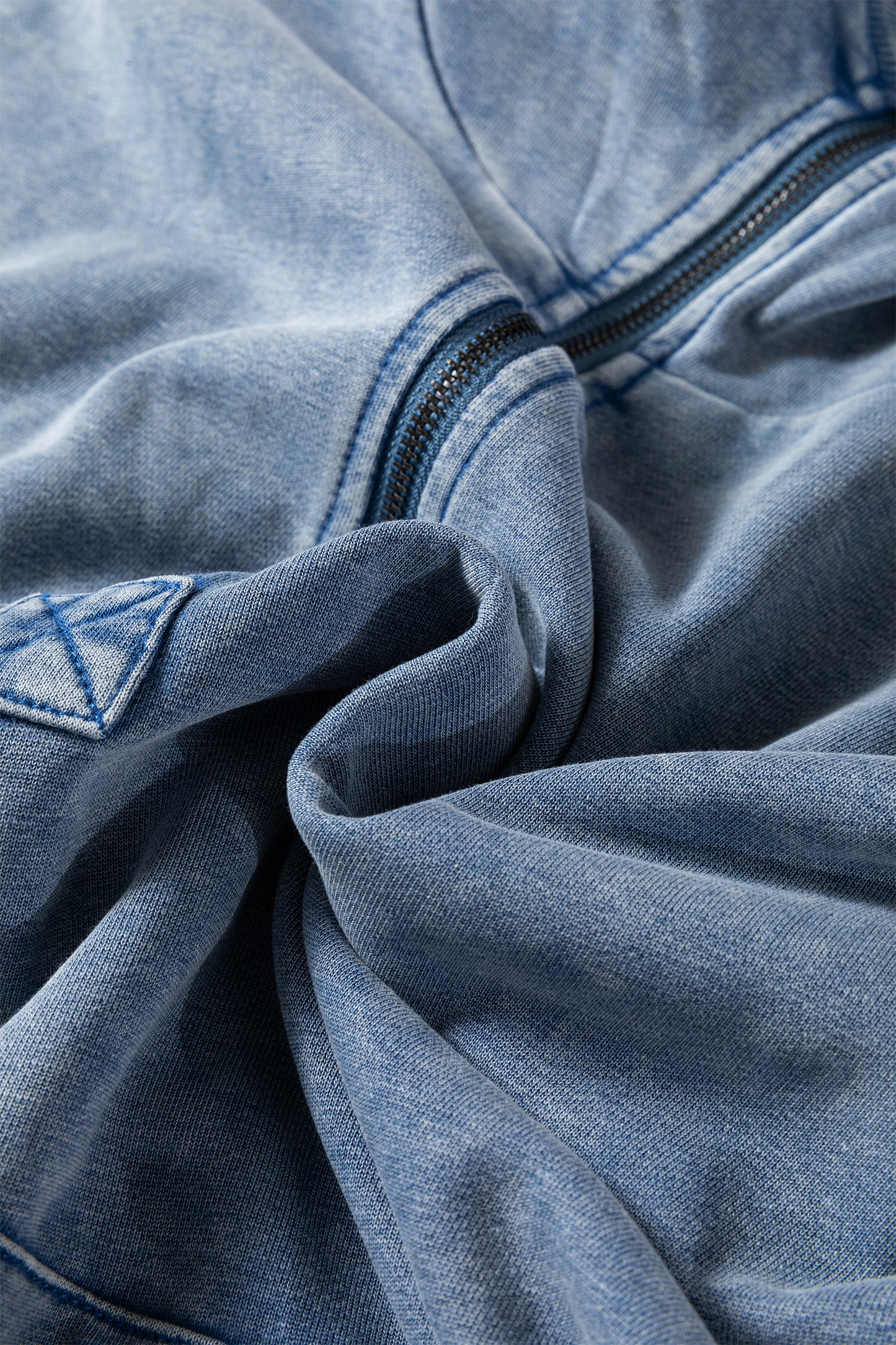 Ashleigh Blue Half Zip Kangaroo Pocket Mineral Wash Baggy Hoodie-Tops / Dresses-[Adult]-[Female]-2022 Online Blue Zone Planet