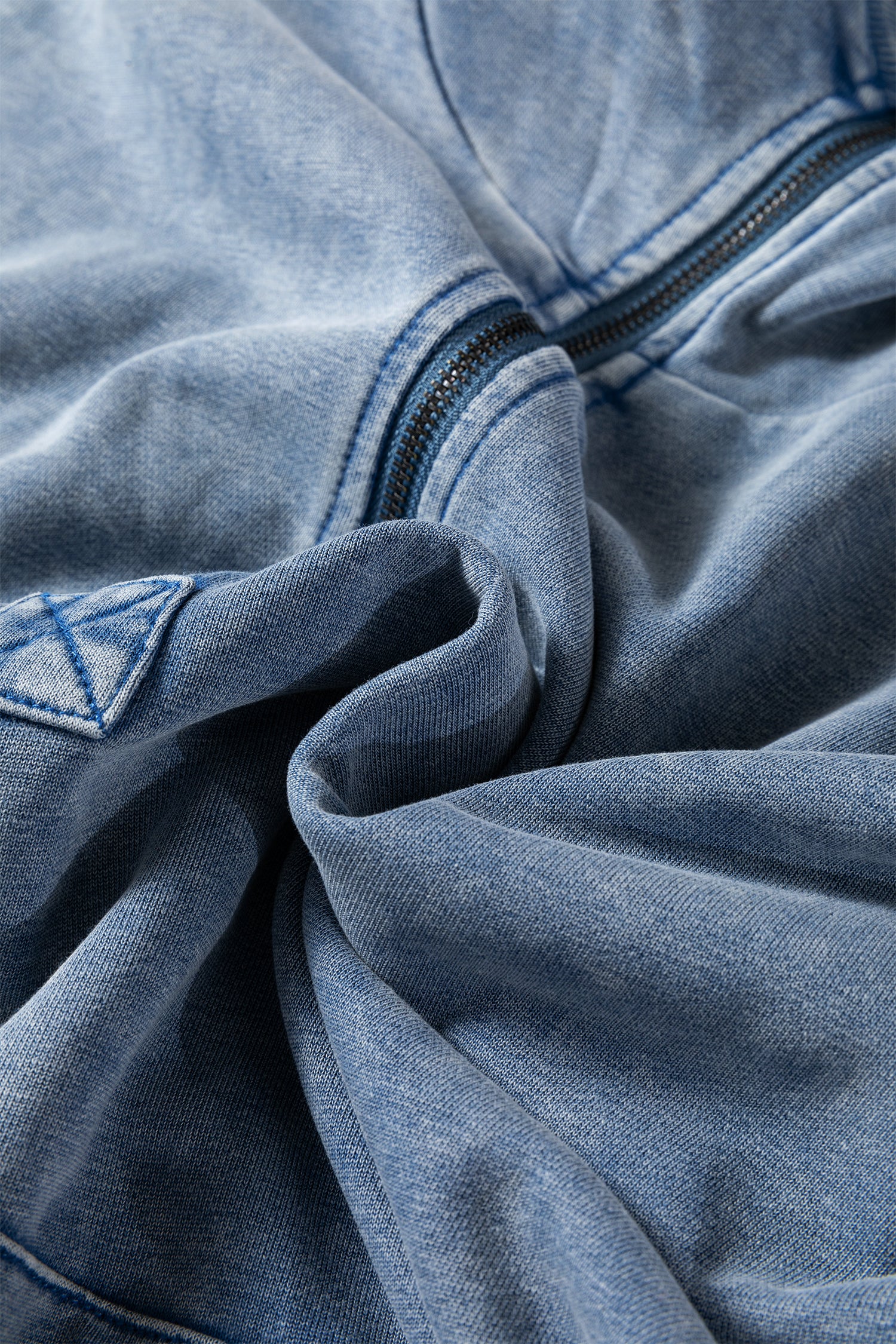 Ashleigh Blue Half Zip Kangaroo Pocket Mineral Wash Baggy Hoodie-Tops / Dresses-[Adult]-[Female]-2022 Online Blue Zone Planet