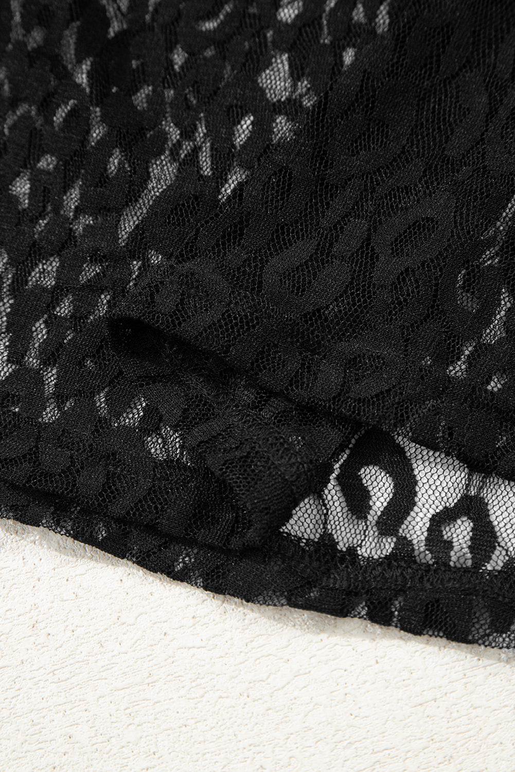 Black Leopard Pattern Sheer Mesh Long Sleeve Top-Tops/Long Sleeve Tops-[Adult]-[Female]-2022 Online Blue Zone Planet