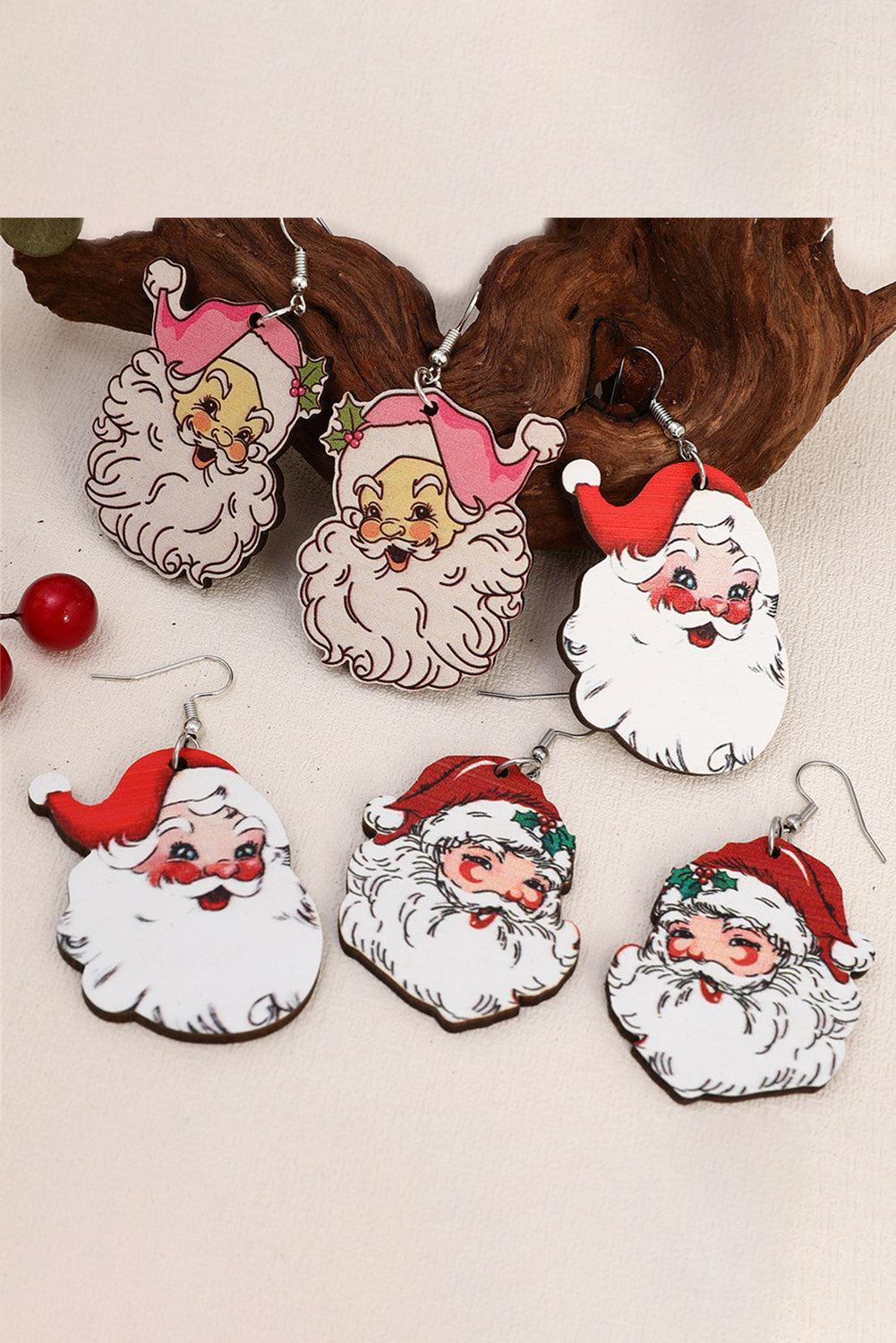 White 3 Pairs Christmas Santa Clause Pendant Hook Earrings-Accessories/Jewelry-[Adult]-[Female]-2022 Online Blue Zone Planet