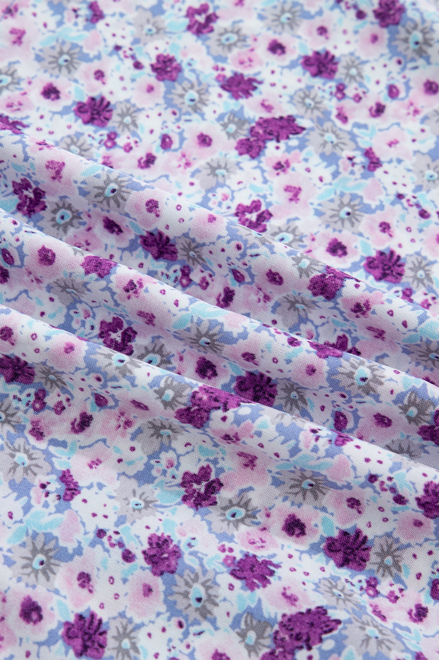 Purple Plus Size Floral Print Square Neck Smocked Maxi Dress-Plus Size/Plus Size Dresses/Plus Size Maxi Dresses-[Adult]-[Female]-2022 Online Blue Zone Planet