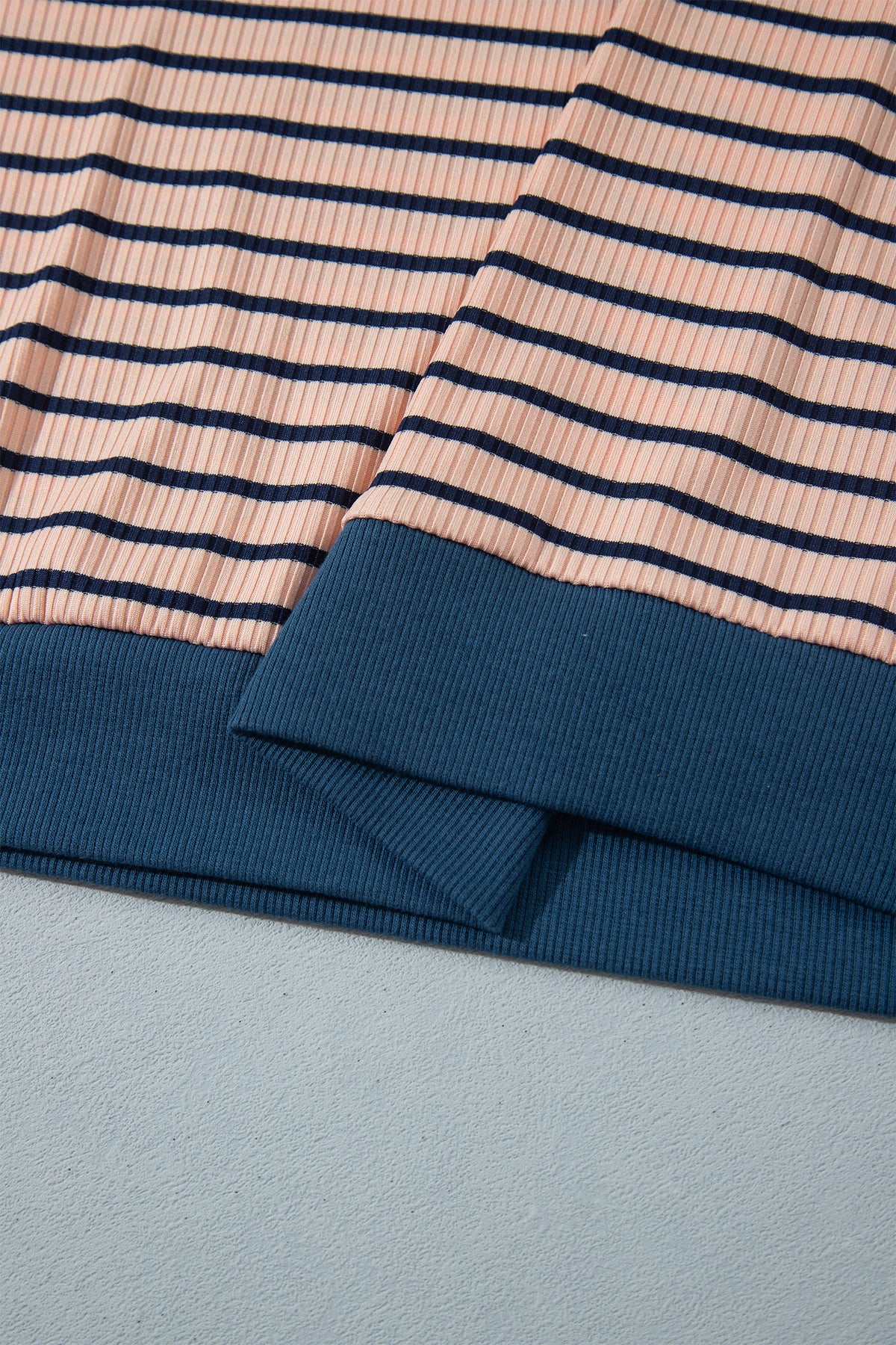 Pink Stripe Striped Colorblock V Neck Long Sleeve Plus Size Set-Plus Size/Plus Size Loungewear-[Adult]-[Female]-2022 Online Blue Zone Planet