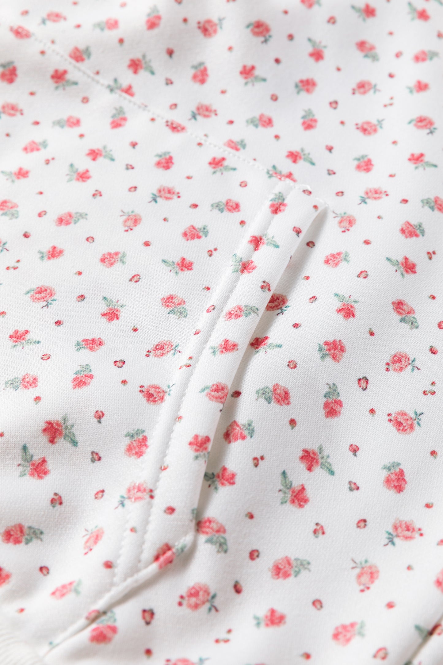 Pink Floral Print Kangaroo Pocket Hoodie Sheath Sweatpants Set-Tops / Dresses-[Adult]-[Female]-2022 Online Blue Zone Planet