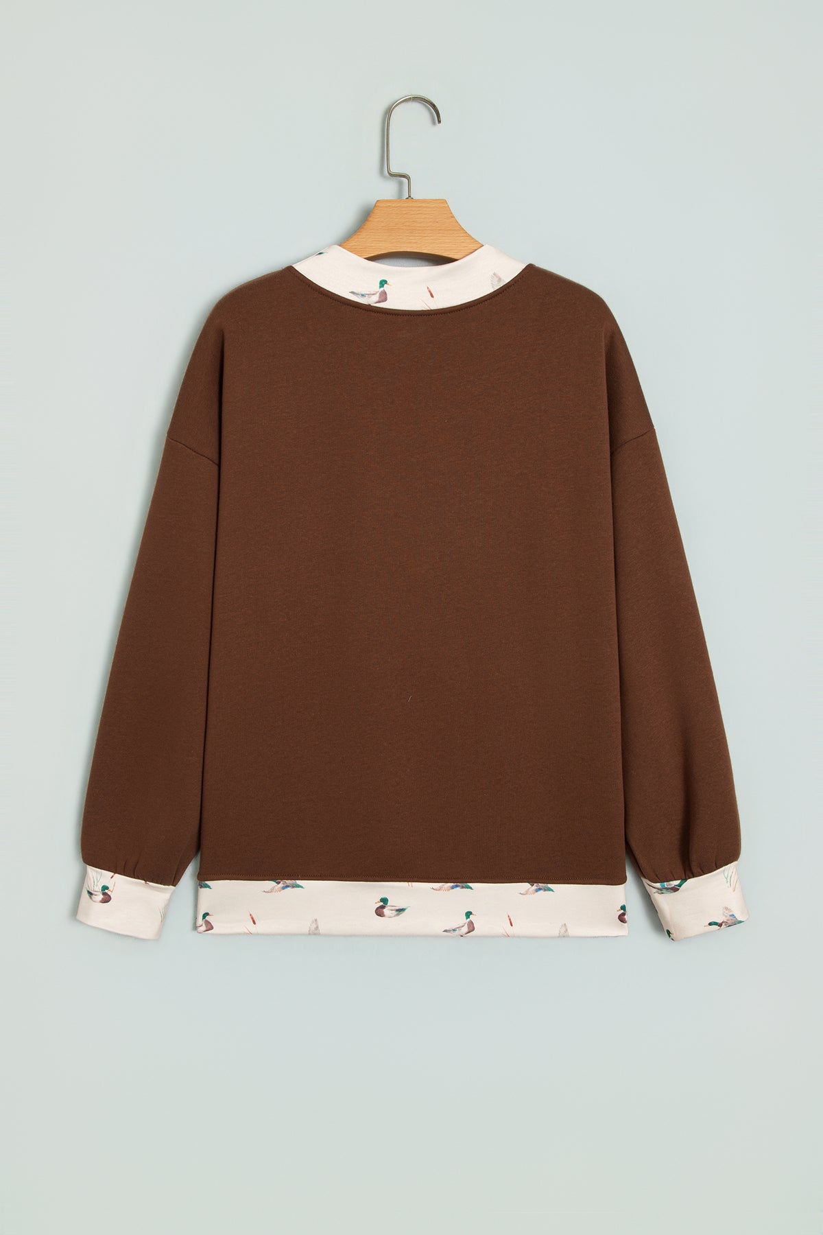 Coffee Western Contrast Detail Letter Graphic Baggy Sweatshirt-Tops/Sweatshirts & Hoodies-[Adult]-[Female]-2022 Online Blue Zone Planet