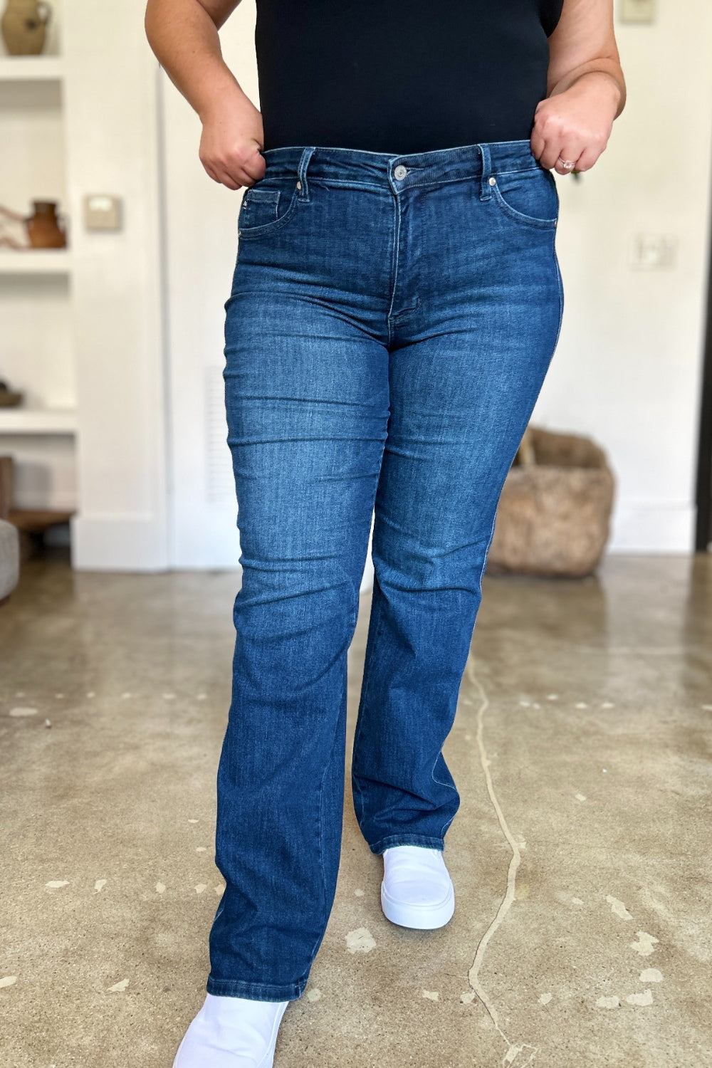 Blue Zone Planet | Judy Blue Full Size Tummy Control Straight Jeans-TOPS / DRESSES-[Adult]-[Female]-2022 Online Blue Zone Planet