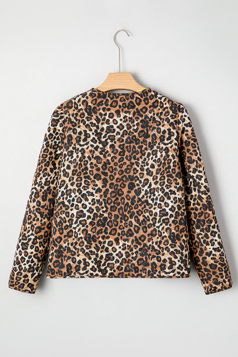 Khaki Leopard Quilted Tie Front Jacket-Outerwear/Jackets-[Adult]-[Female]-2022 Online Blue Zone Planet