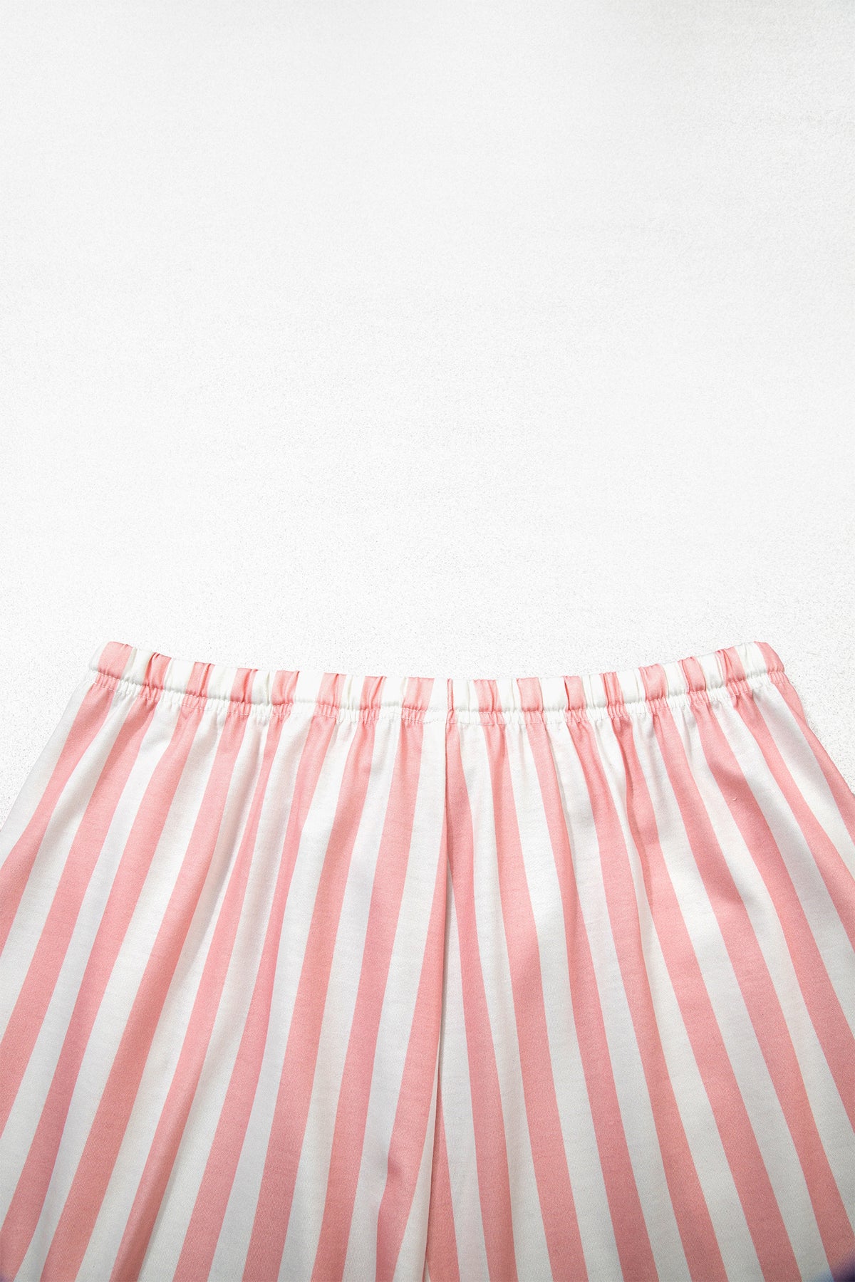 Gossamer Pink Striped Color Block Pullover Top Drawstring Shorts Set-Two Piece Sets/Short Sets-[Adult]-[Female]-2022 Online Blue Zone Planet