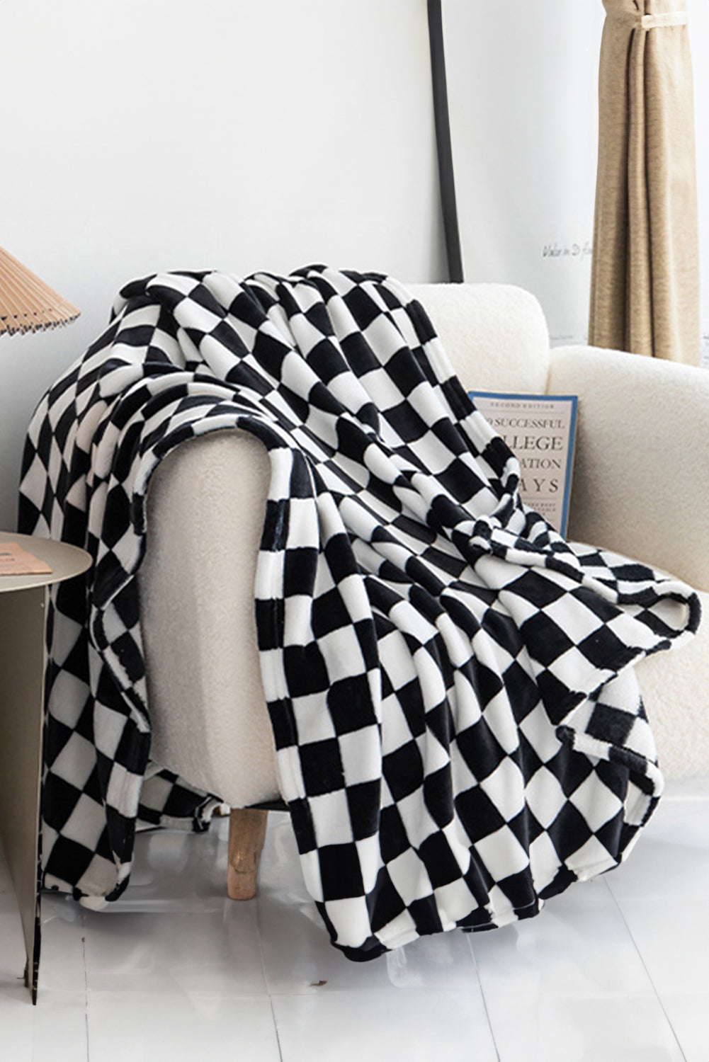 Black Checkerboard Printed Soft Throw Blanket-Accessories & Jewelry-[Adult]-[Female]-2022 Online Blue Zone Planet