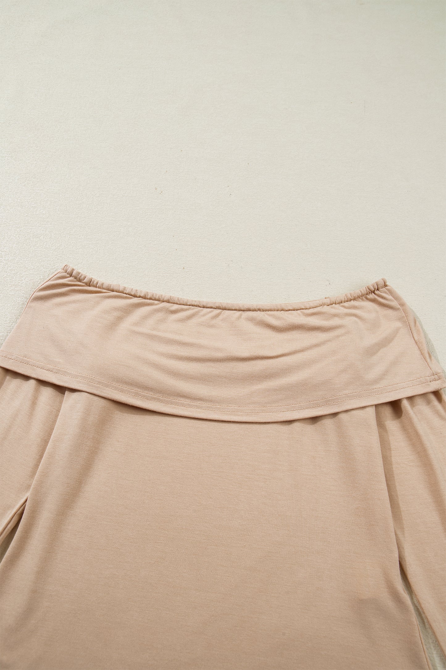 Smoke Gray Foldover Off Shoulder Long Sleeve Slim Top-Tops/Long Sleeve Tops-[Adult]-[Female]-2022 Online Blue Zone Planet