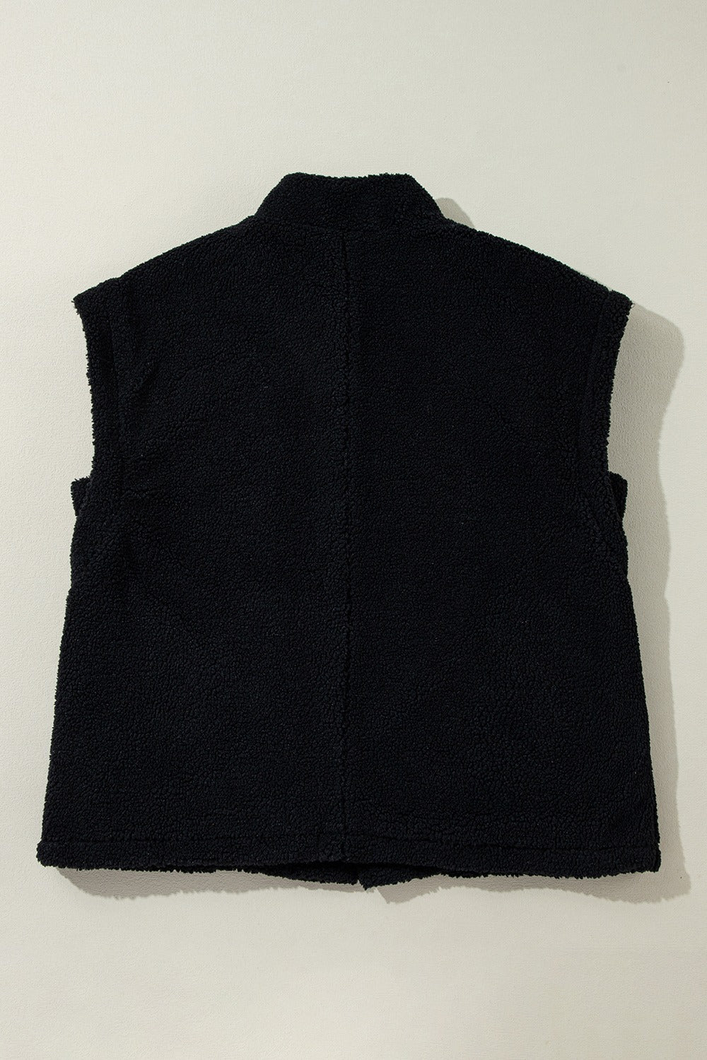 Fuzzy Mock Neck Button Up Vest Coat-TOPS / DRESSES-[Adult]-[Female]-2022 Online Blue Zone Planet