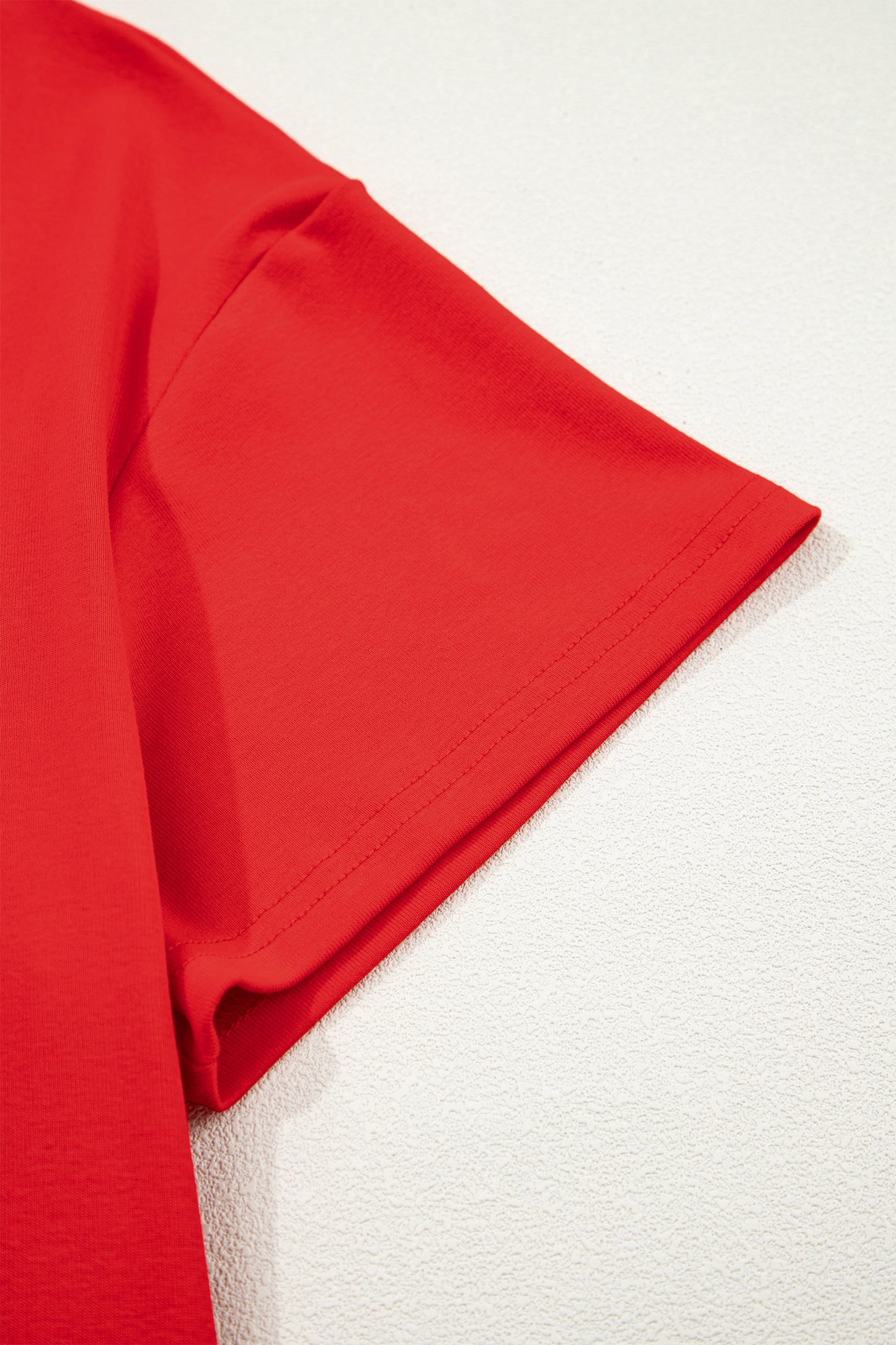 Fiery Red Sequin Trim Stars and Stripes Bow Patched T Shirt Mini Dress-TOPS / DRESSES-[Adult]-[Female]-2022 Online Blue Zone Planet