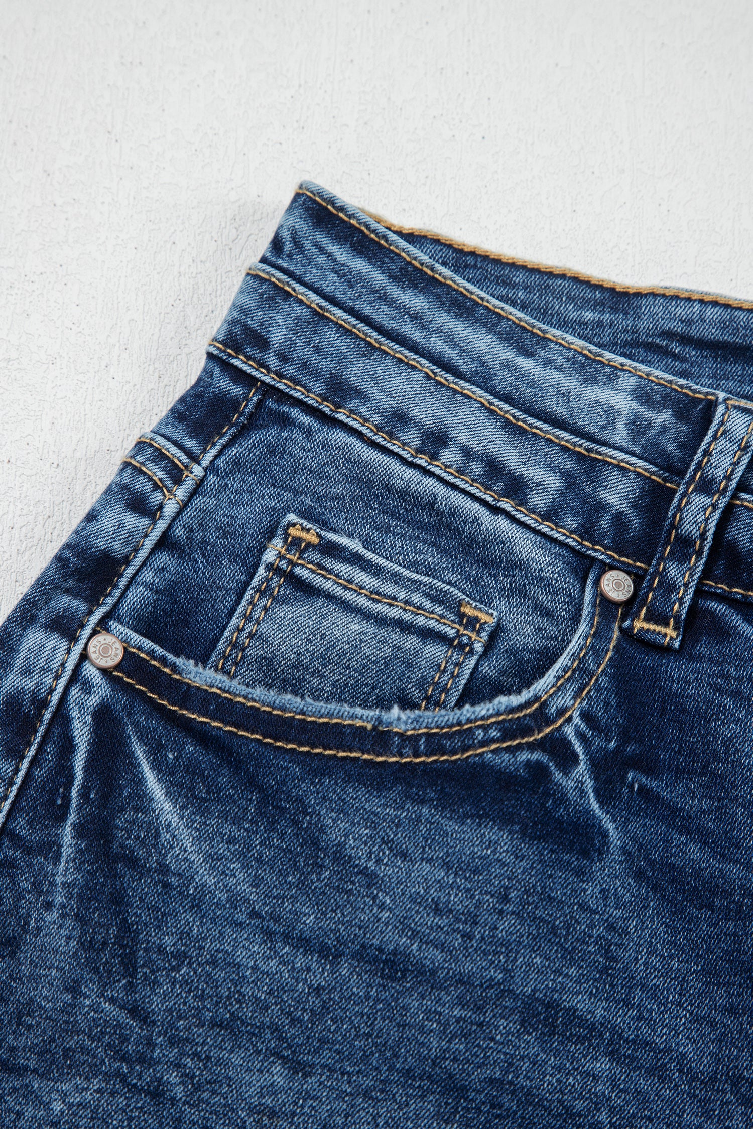 Sail Blue Acid Wash Pocket Detail Flare Jeans-Bottoms/Jeans-[Adult]-[Female]-2022 Online Blue Zone Planet
