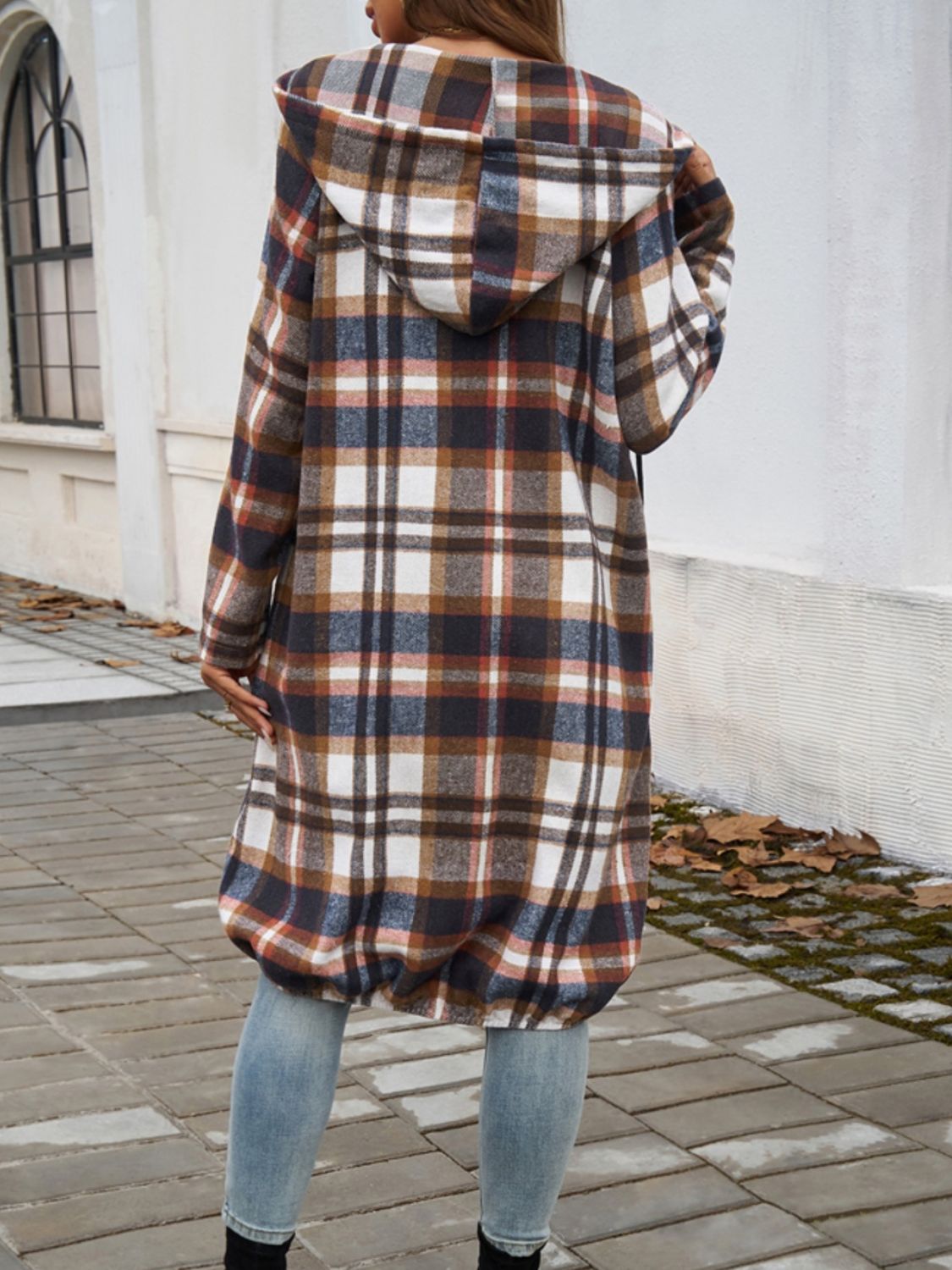 Plaid Zip Up Hooded Coat-TOPS / DRESSES-[Adult]-[Female]-2022 Online Blue Zone Planet