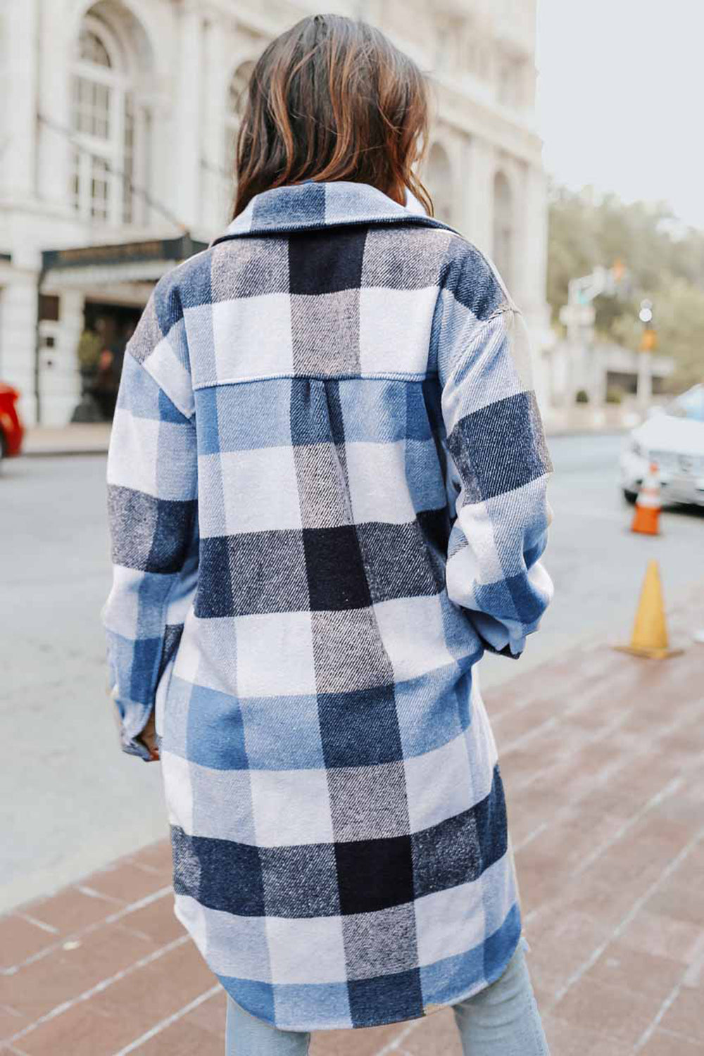 Blue Zone Planet | Plaid Button Up Dropped Shoulder Coat-TOPS / DRESSES-[Adult]-[Female]-2022 Online Blue Zone Planet