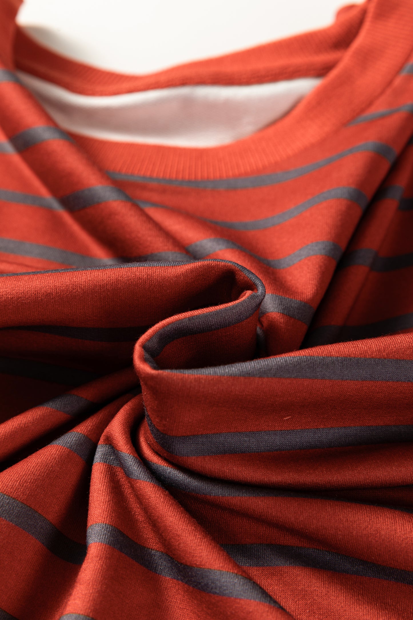 Orange Stripe Contrast Sleeve Patchwork Drop Shoulder Long Sleeve Sweatshirt-Tops/Sweatshirts & Hoodies-[Adult]-[Female]-2022 Online Blue Zone Planet