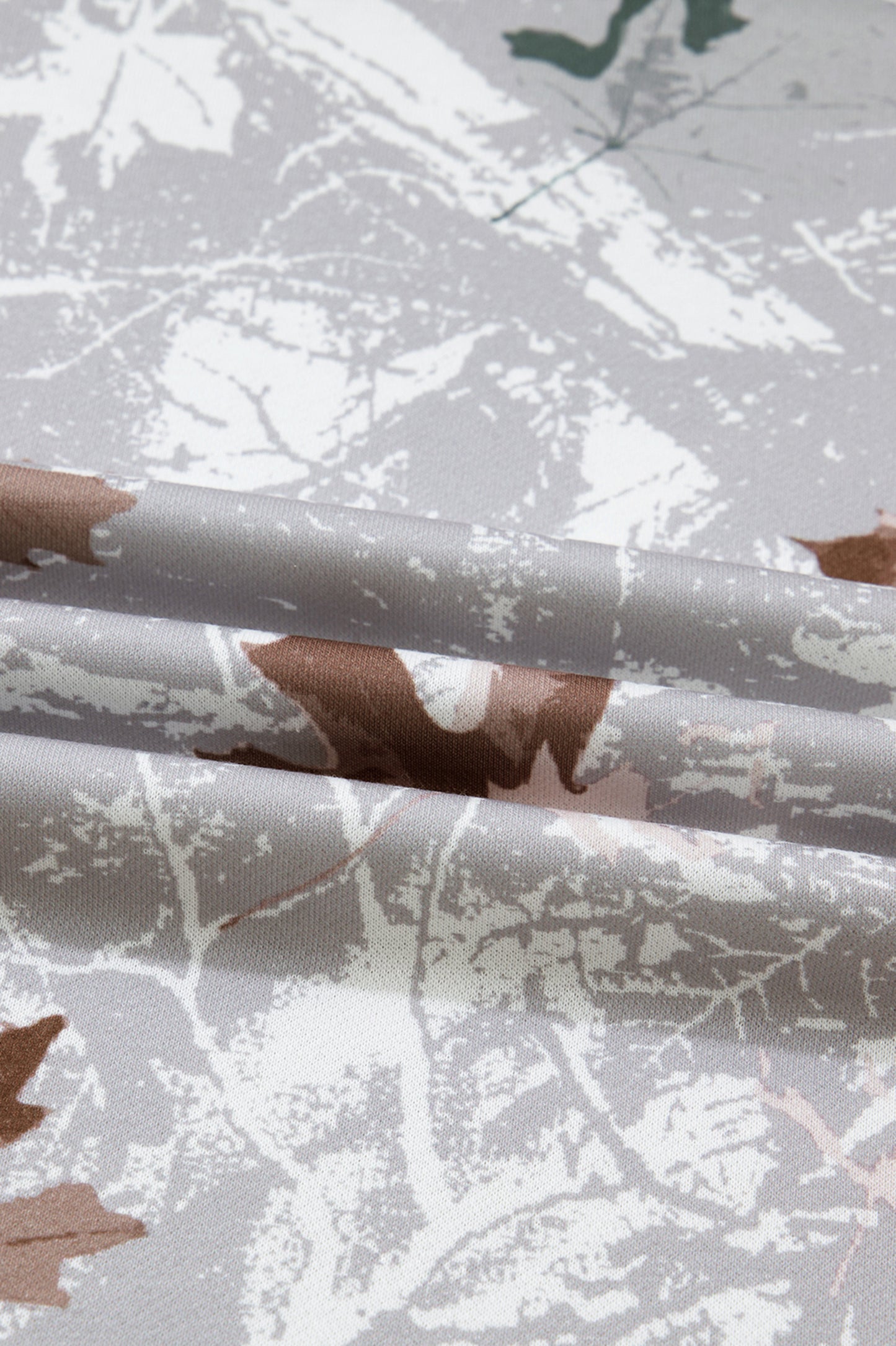 Gray Maple Leaf Camo Print Varsity Striped Sleeve Casual Sweatshirt-Tops/Sweatshirts & Hoodies-[Adult]-[Female]-2022 Online Blue Zone Planet