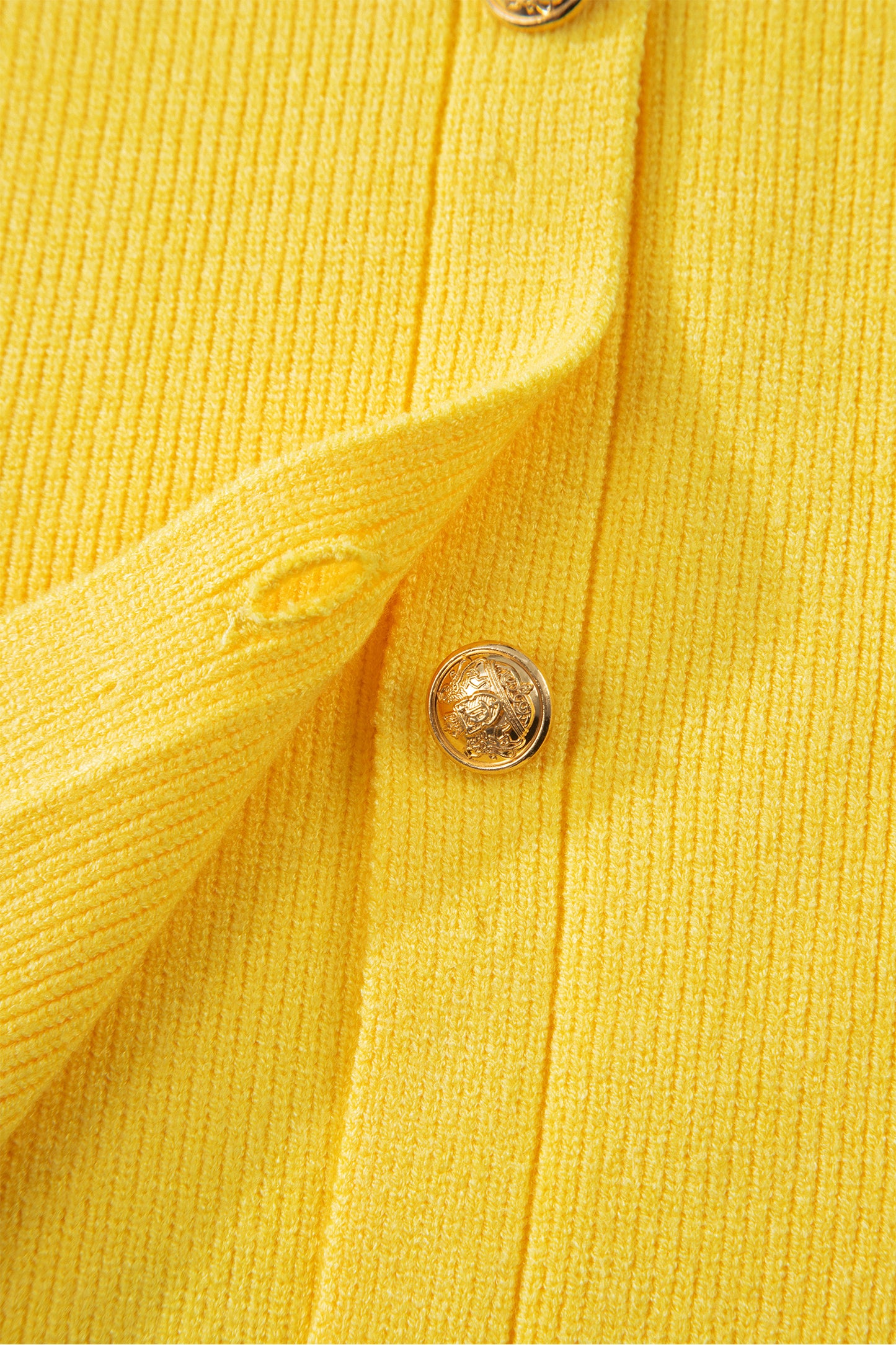 Yellow Cream Solid Color Sleeveless Knit Button Pocketed Sweater-Sweaters & Cardigans/Sweater Vests-[Adult]-[Female]-2022 Online Blue Zone Planet