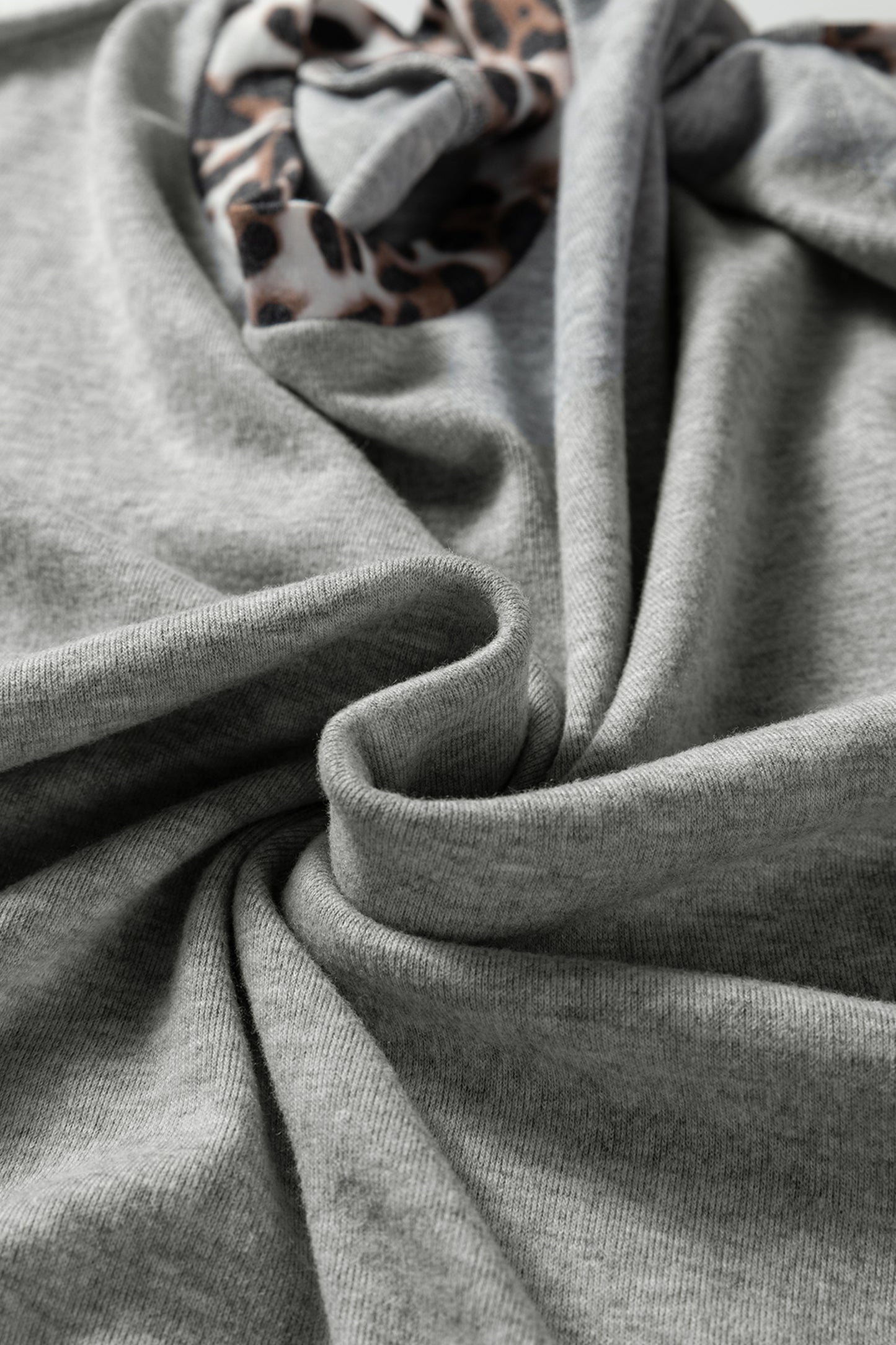 Gray Color Block Leopard Patchwork Dolman Sleeve High Low Baggy Sweatshirt-Tops/Sweatshirts & Hoodies-[Adult]-[Female]-2022 Online Blue Zone Planet