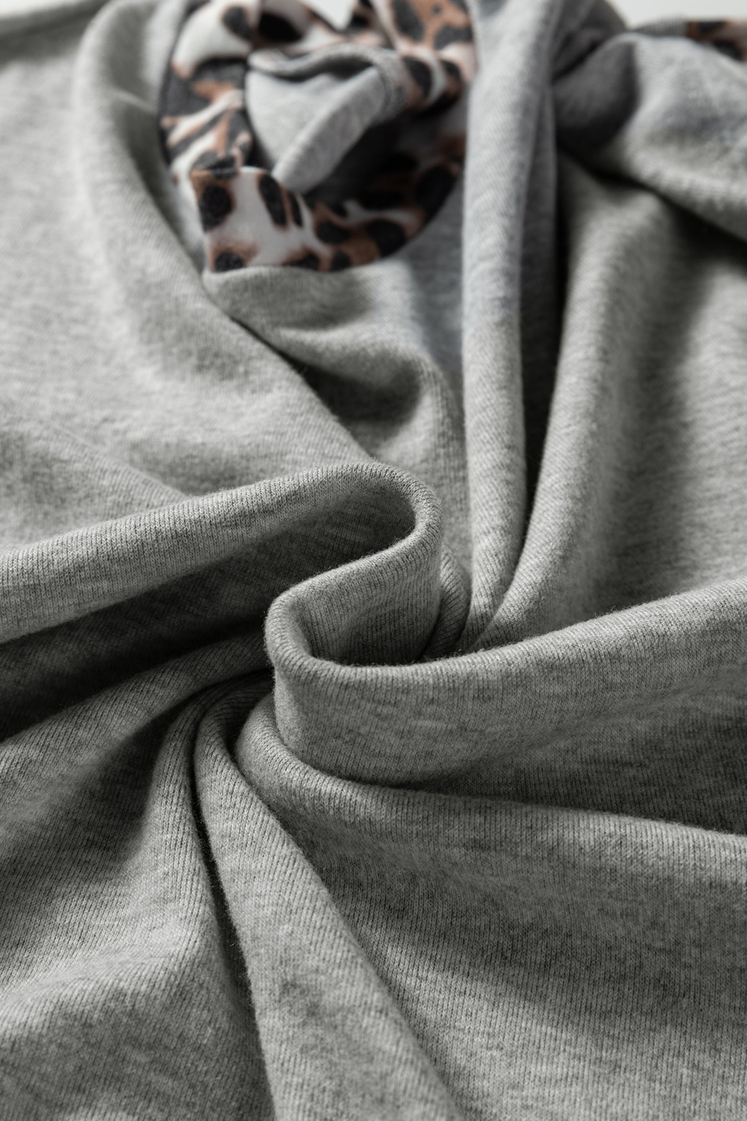 Gray Color Block Leopard Patchwork Dolman Sleeve High Low Baggy Sweatshirt-Tops/Sweatshirts & Hoodies-[Adult]-[Female]-2022 Online Blue Zone Planet