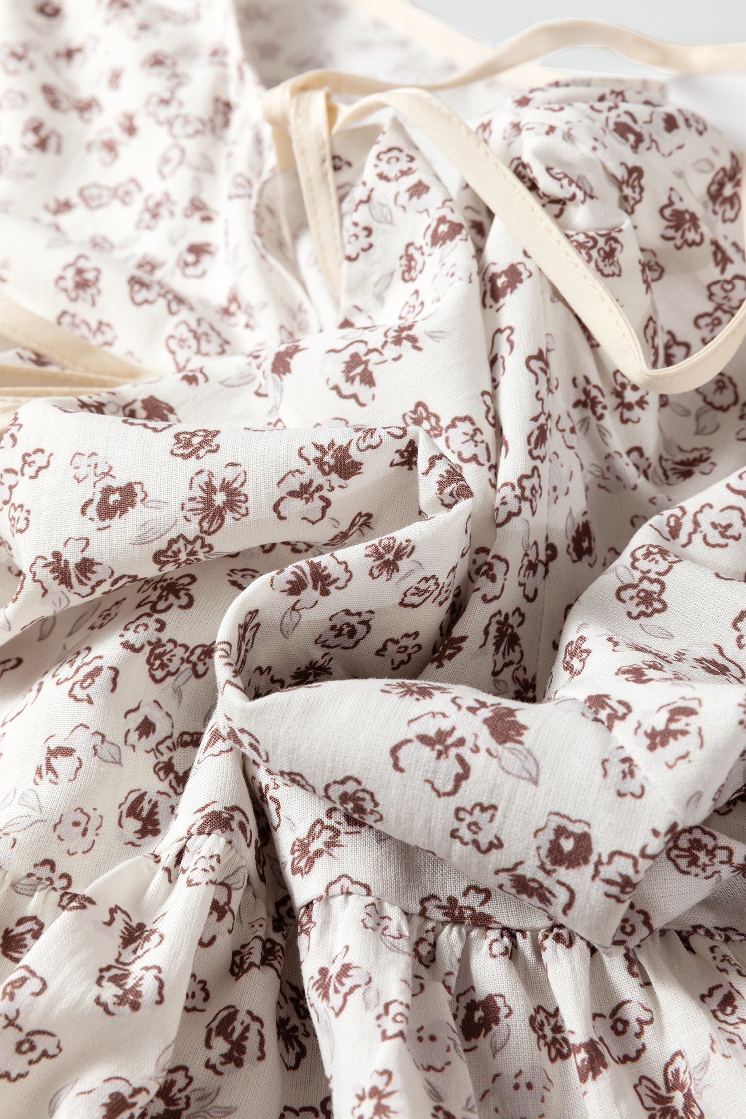 White Bow Tie Front Floral Print Flounce Sleeve Peplum Blouse-Tops/Blouses & Shirts-[Adult]-[Female]-2022 Online Blue Zone Planet