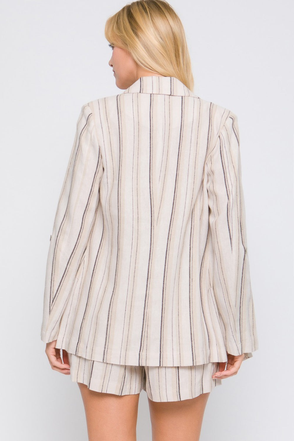 Love Tree Linen Woven Striped Blazer-TOPS / DRESSES-[Adult]-[Female]-2022 Online Blue Zone Planet