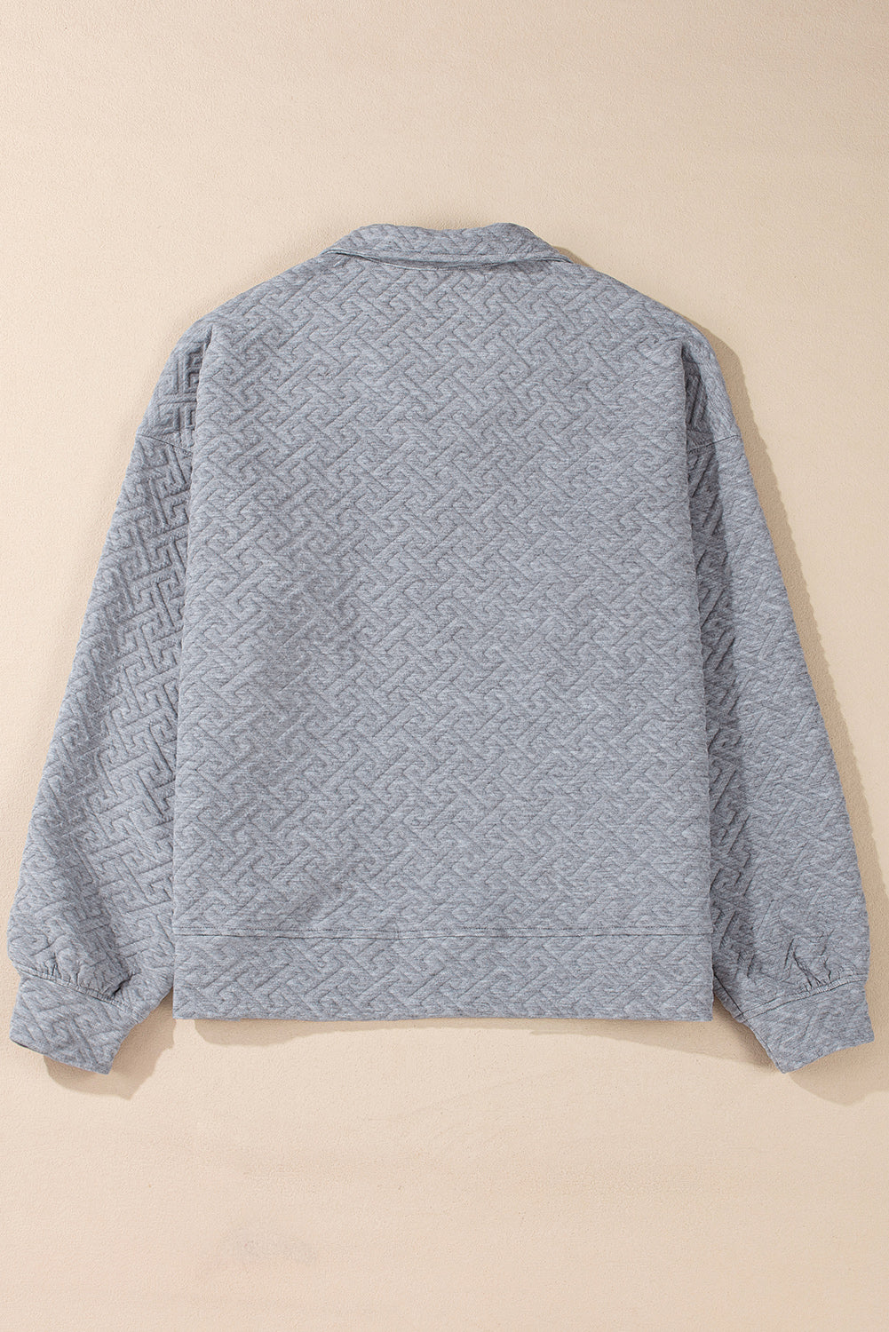 Texture Half Zip Long Sleeve Sweatshirt-TOPS / DRESSES-[Adult]-[Female]-2022 Online Blue Zone Planet