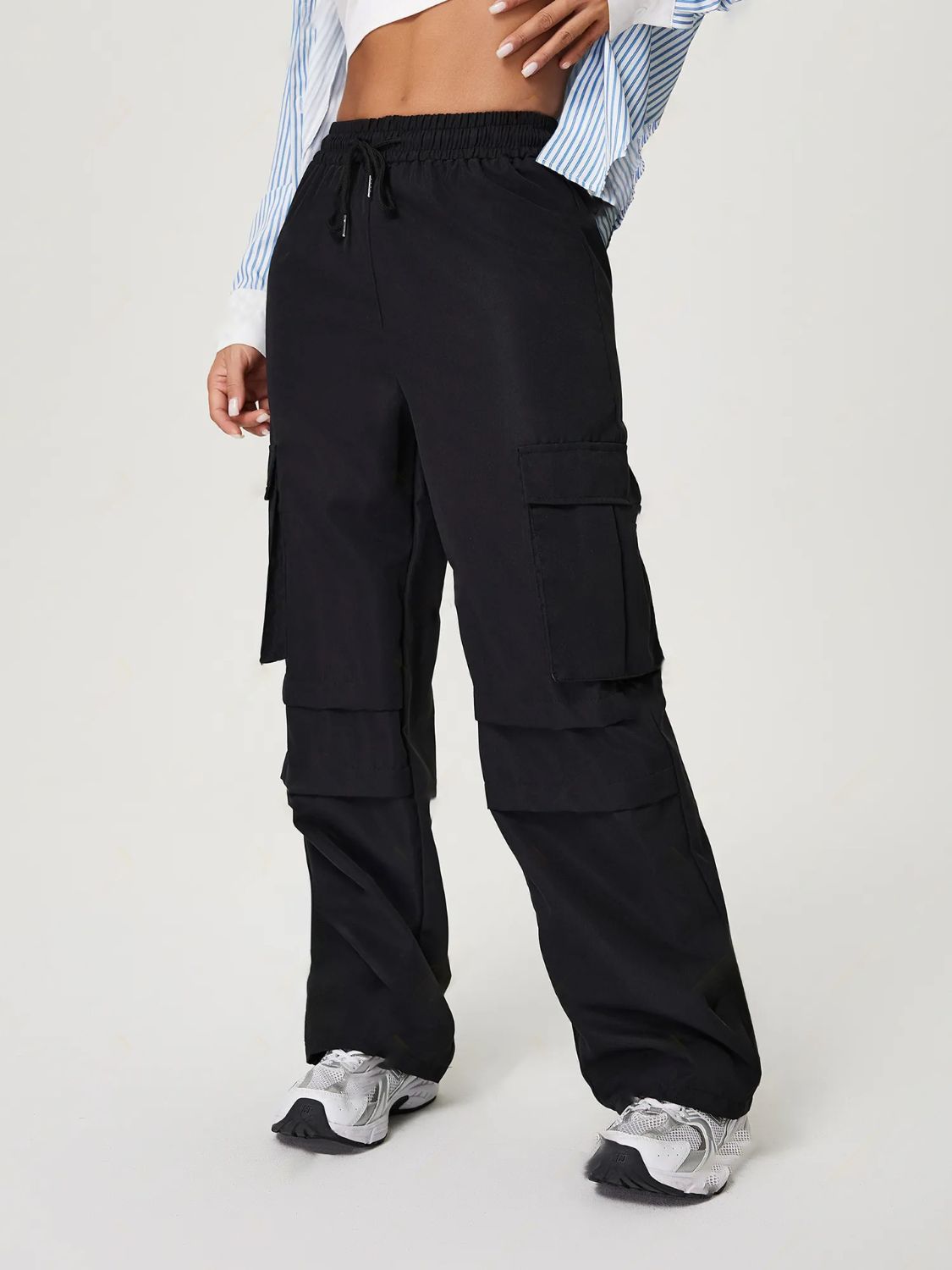 Blue Zone Planet | Drawstring Wide Leg Pants-TOPS / DRESSES-[Adult]-[Female]-2022 Online Blue Zone Planet