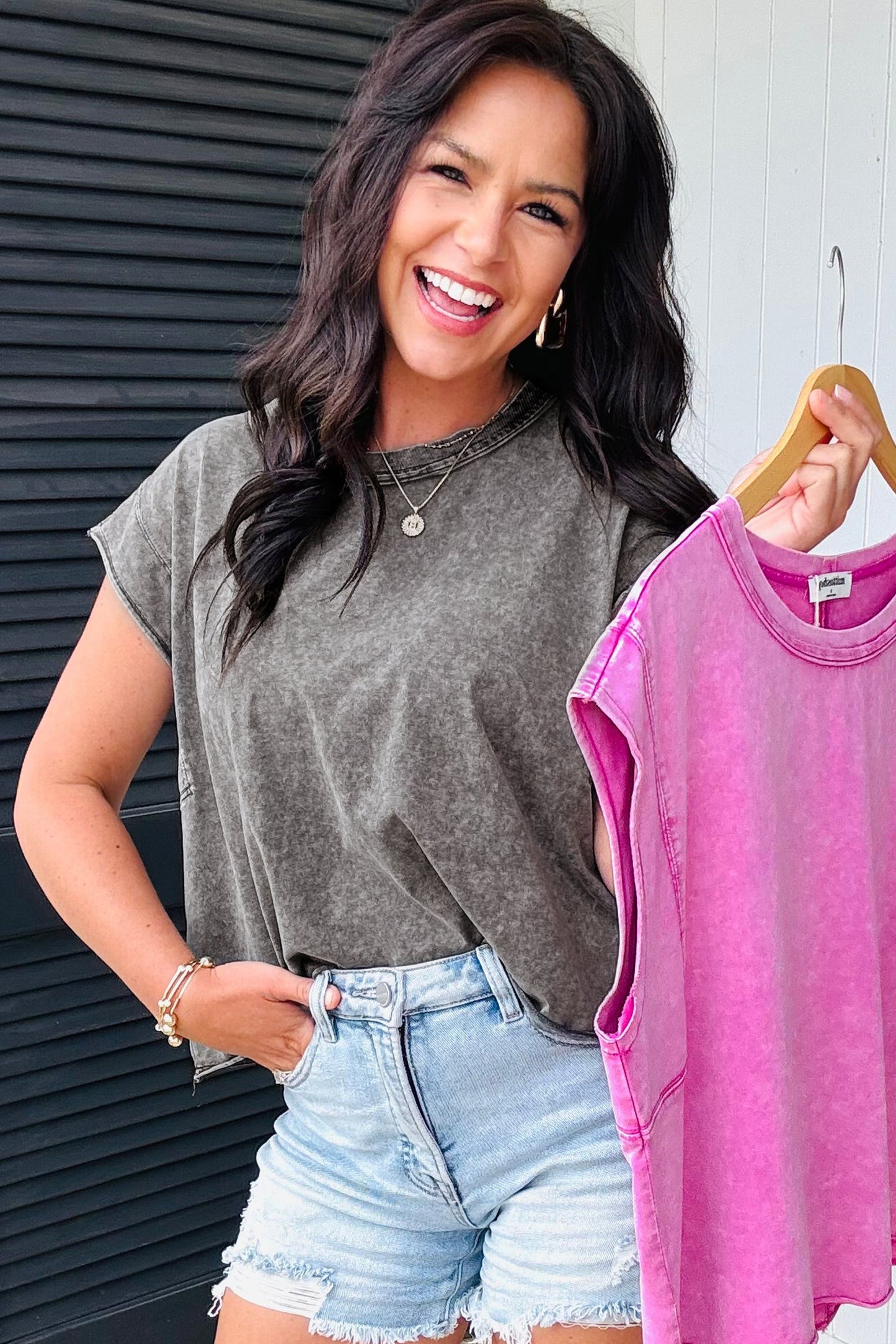 Medium Grey Mineral Wash Boxy Fit Cotton Tank Top-Tops/Tank Tops-[Adult]-[Female]-2022 Online Blue Zone Planet