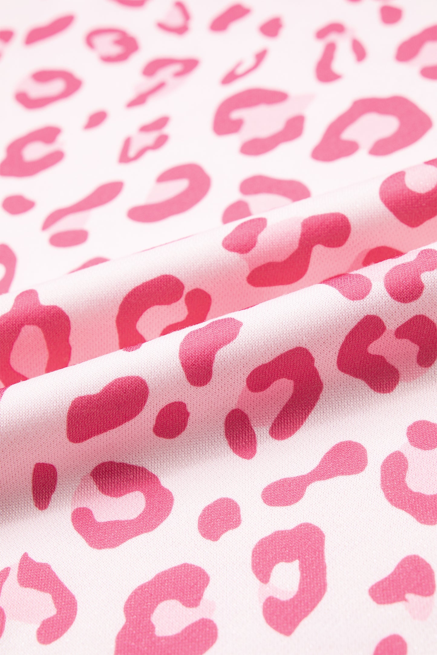 Pink Leopard Polka Dot Colorblock Trim Long Sleeve Top-Tops/Long Sleeve Tops-[Adult]-[Female]-2022 Online Blue Zone Planet