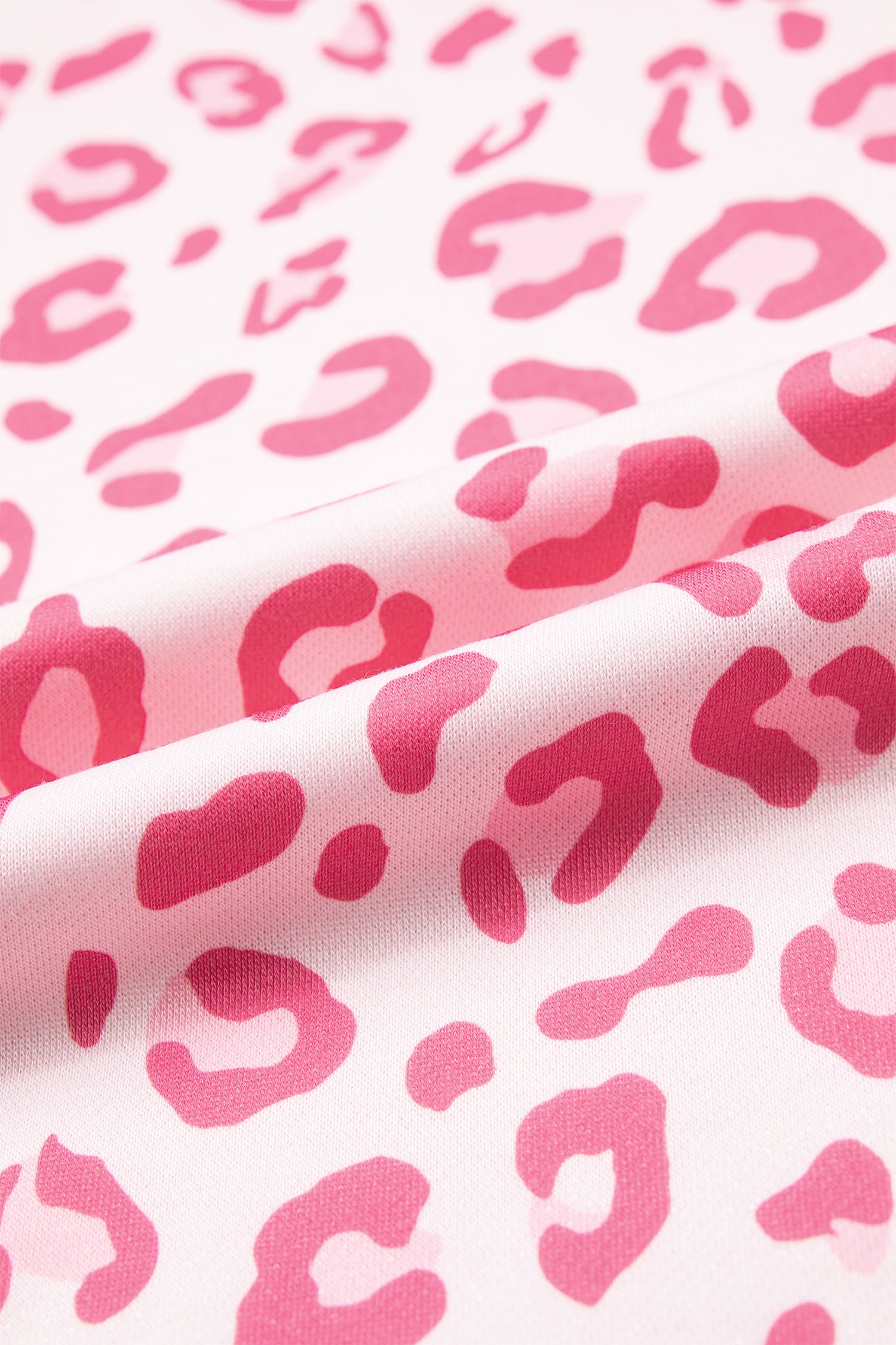 Pink Leopard Polka Dot Colorblock Trim Long Sleeve Top-Tops/Long Sleeve Tops-[Adult]-[Female]-2022 Online Blue Zone Planet
