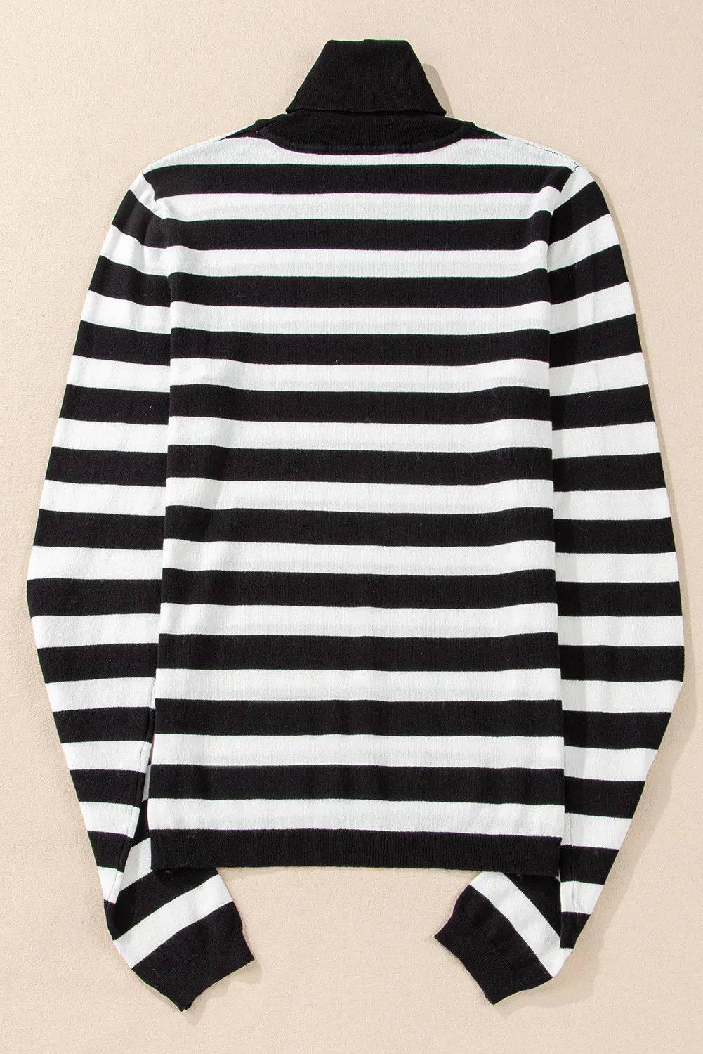 Striped Turtleneck Long Sleeve Knit Top-TOPS / DRESSES-[Adult]-[Female]-2022 Online Blue Zone Planet