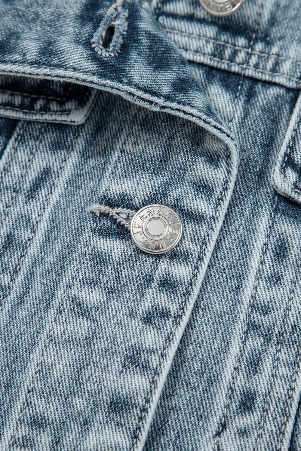 Myosotis Button Flap Pocket Frayed Detail Denim Vest-Outerwear/Vests-[Adult]-[Female]-2022 Online Blue Zone Planet