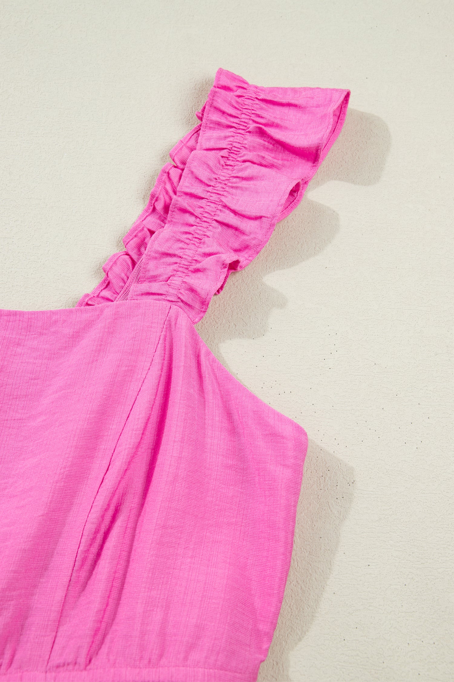 Bonbon Solid Color Ruffle Trim High Waist Sleeveless Maxi Dress-TOPS / DRESSES-[Adult]-[Female]-2022 Online Blue Zone Planet